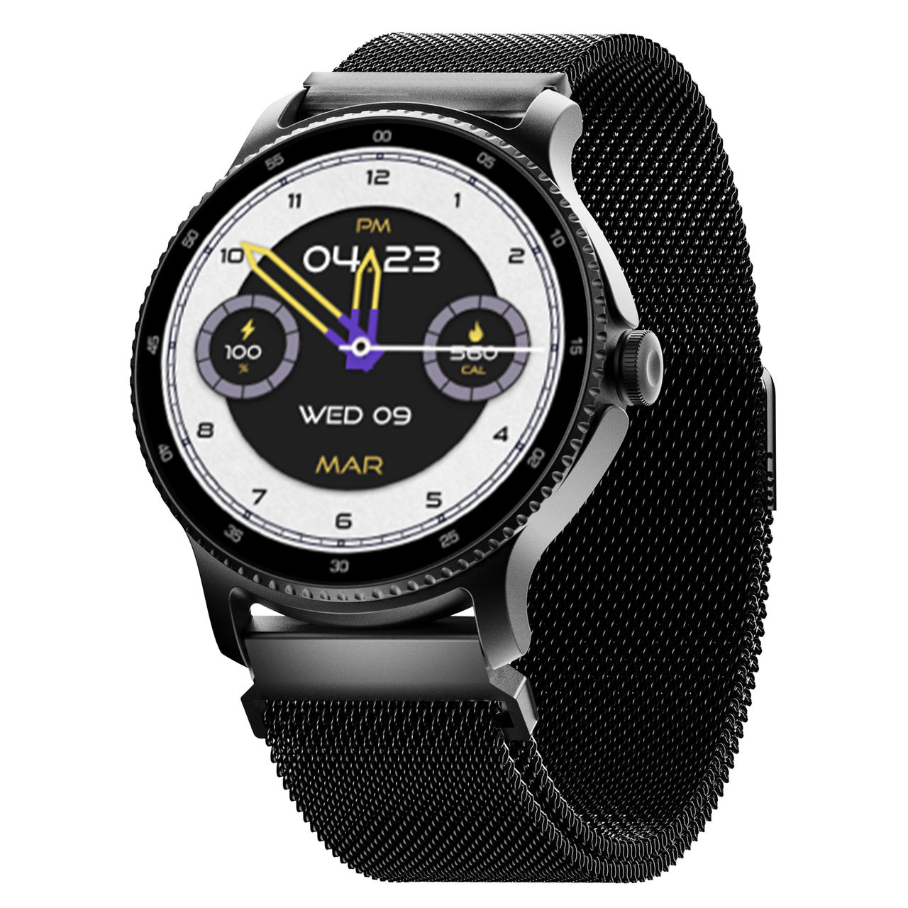 boAt Lunar Discovery Smartwatch | 1.34" Display | BT Calling - Black Metal