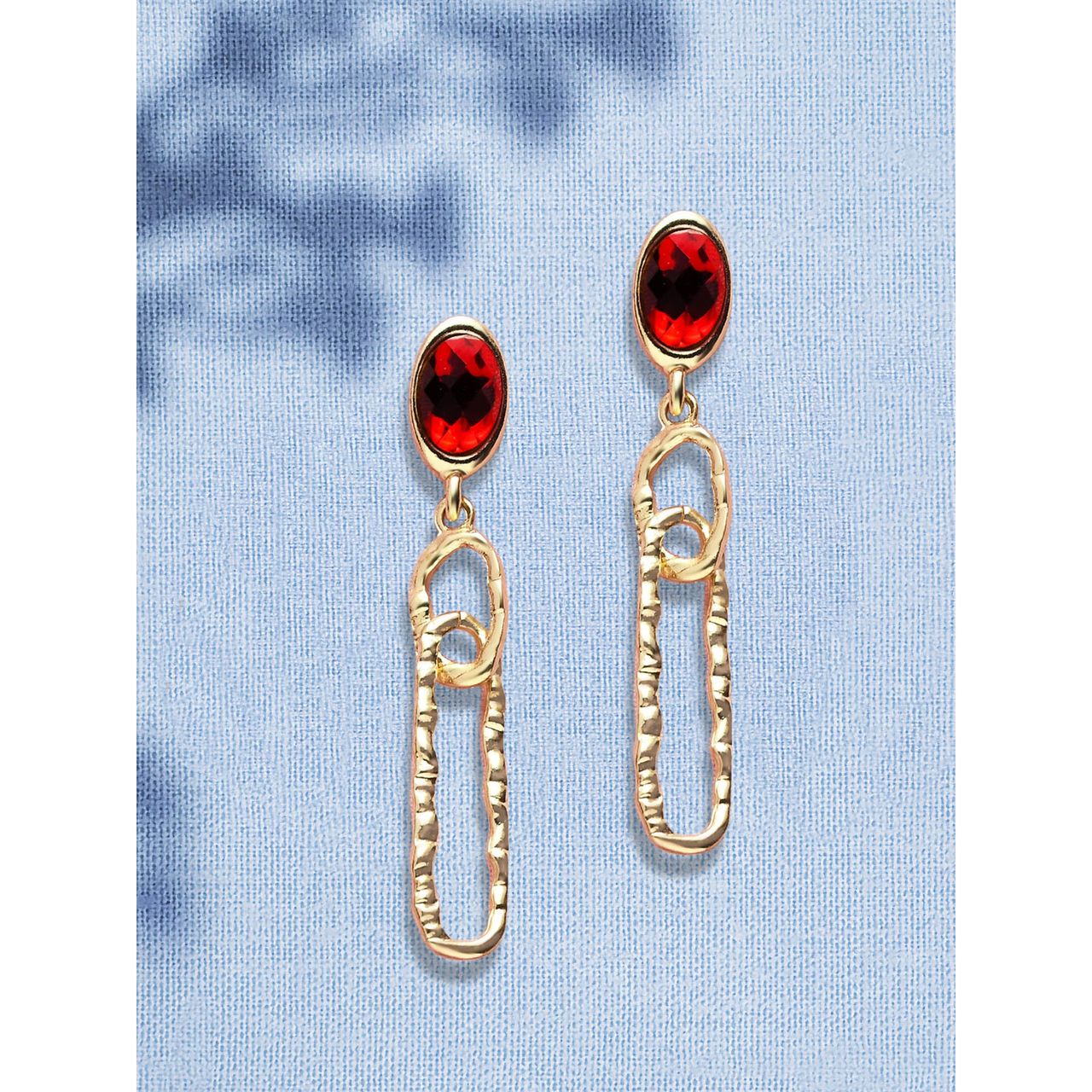 Accessorize London Women's Gem Loop Drop Earrings