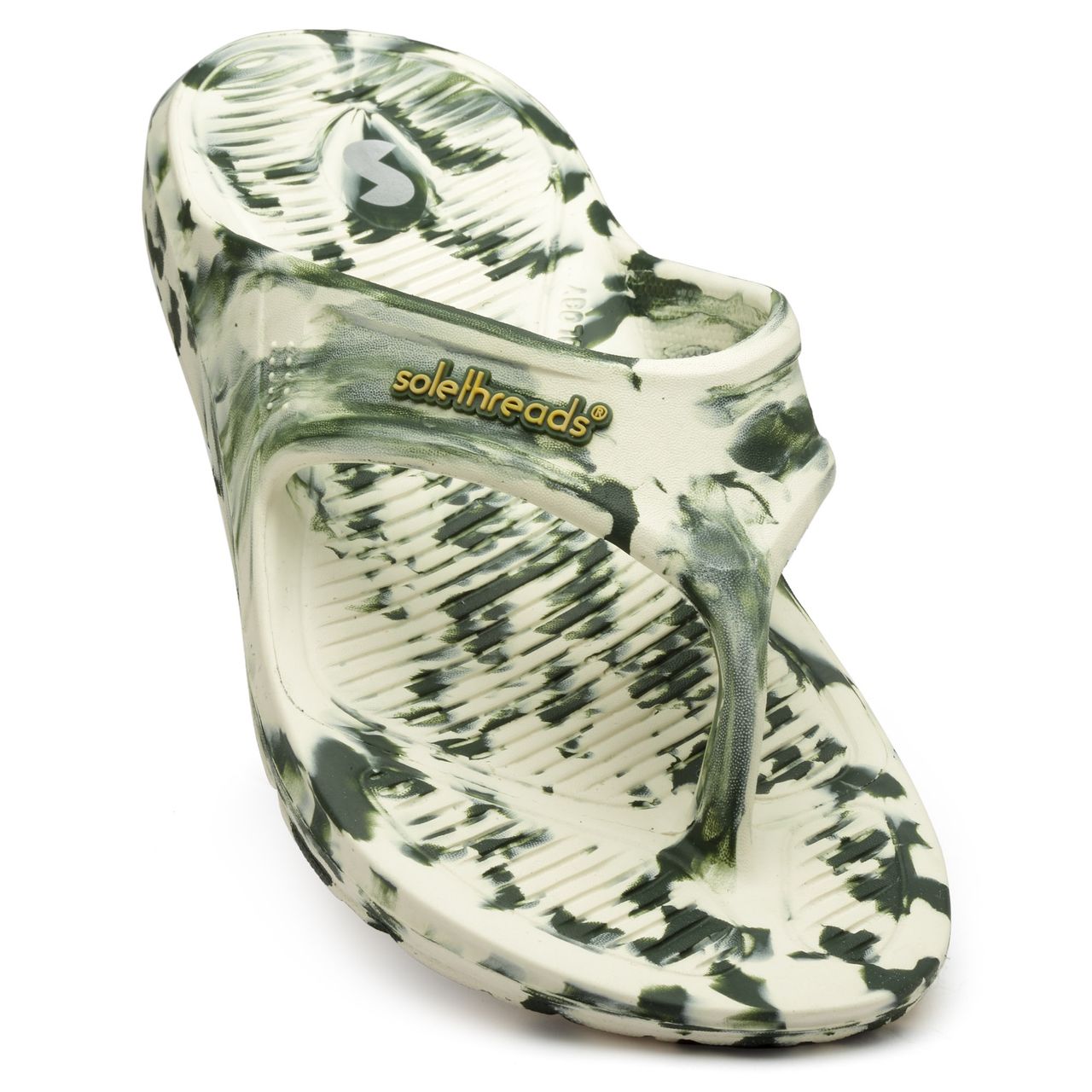 Solethreads Ortho Elite Marble Olive Flip-Flops & Slippers for Men | Size - India-UK 7