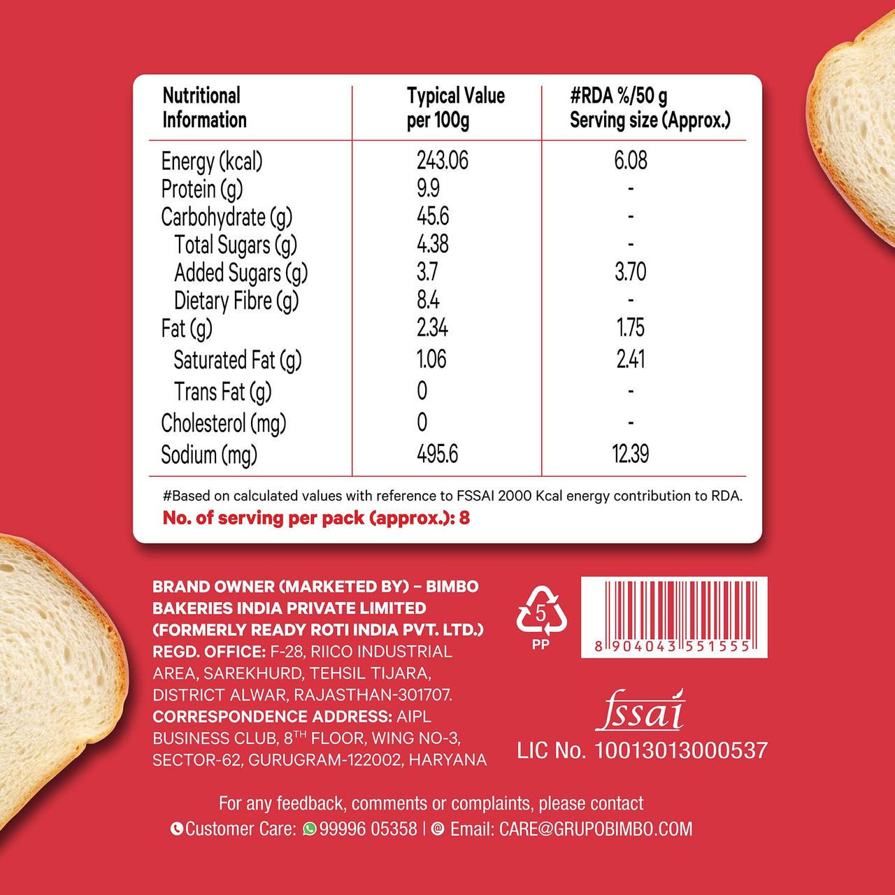 Modern Atta Shakti - Zero Maida Bread (No trans fat) 400 g Combo