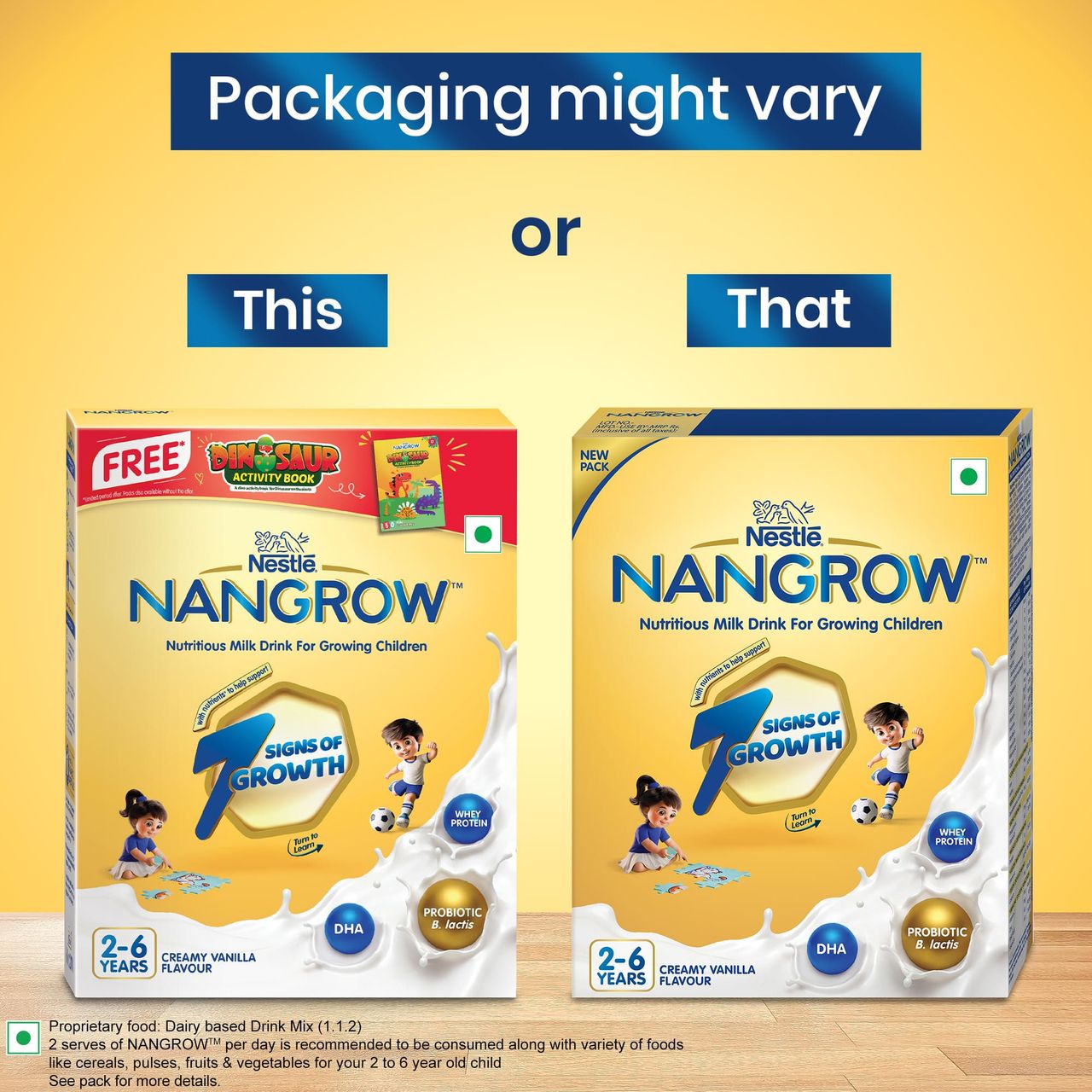 Nestle Nangrow Vanilla Drink Mix | For 2 - 6 years Kids 400 g Combo
