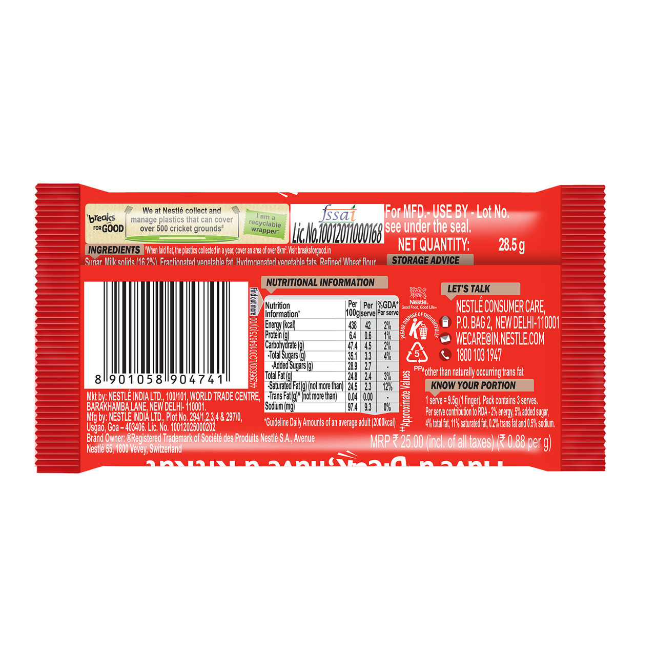 Nestle KitKat 3 Fingers Choco Coated Wafer Bar Combo