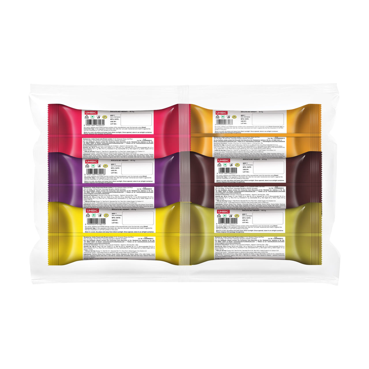 Unibic Assorted Cookies â€“ Pack of 6 450 gms Combo