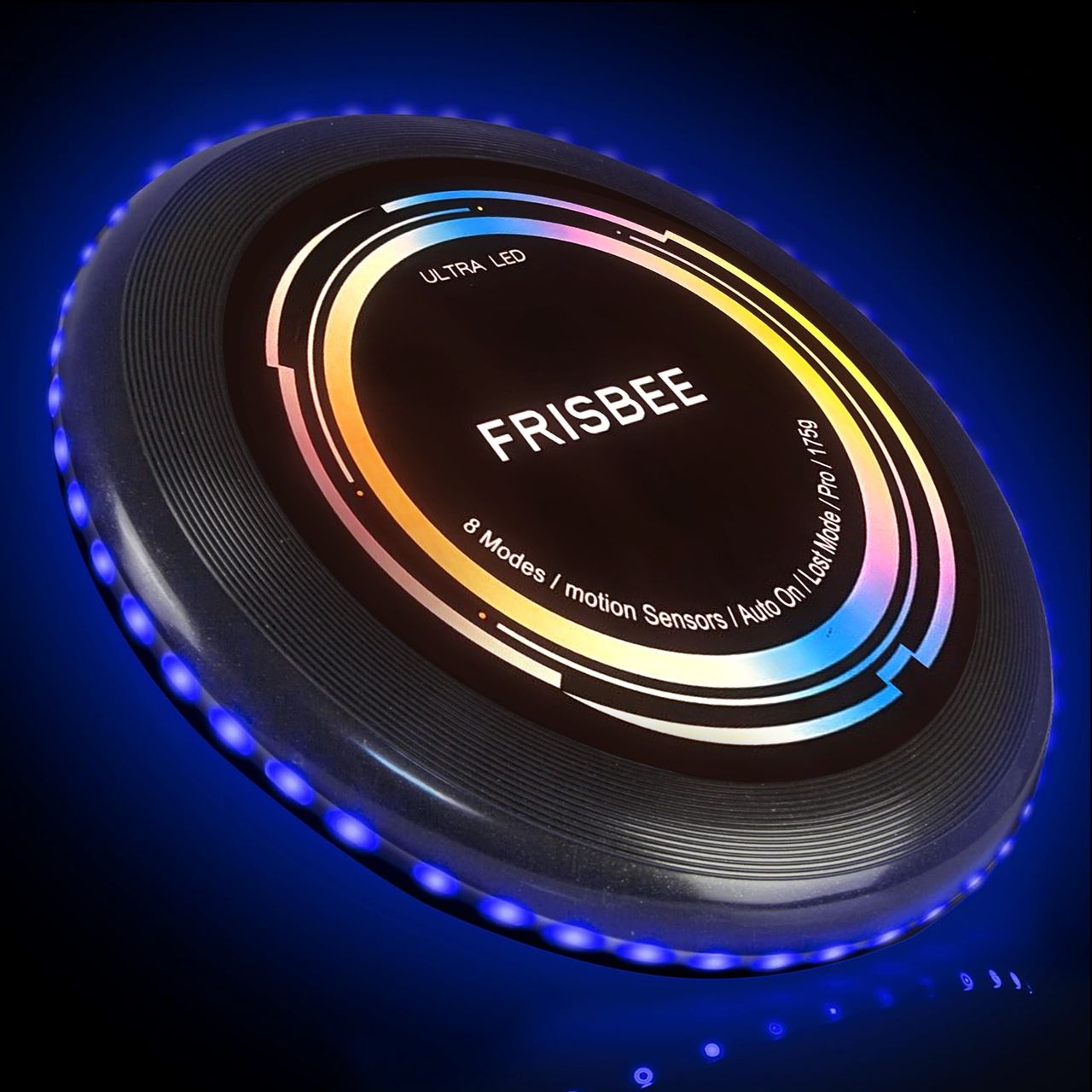 Kidology 36 LED Flying Frisbee Disc for Kids | Smart Modes | Glow in the Dark - Blue