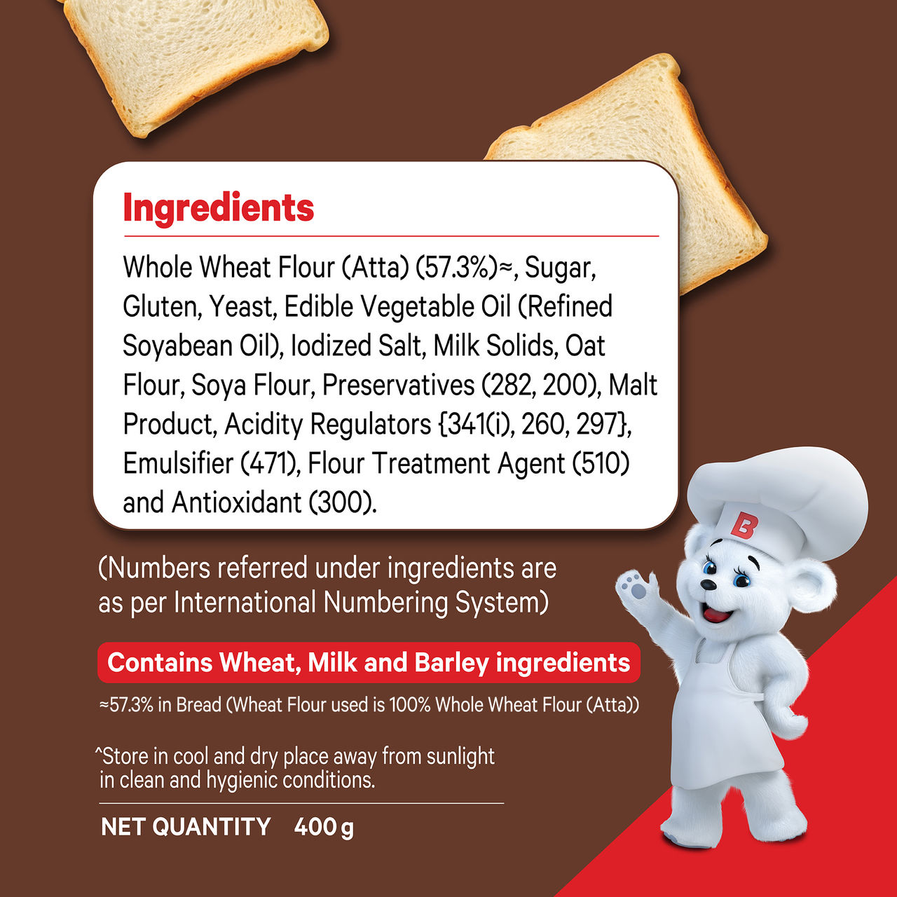 Hershey'S Cocoa + Almond Spread (350g) & Modern 100% Whole Wheat Bread (Zero Maida, No Trans Fat) (400g) Combo