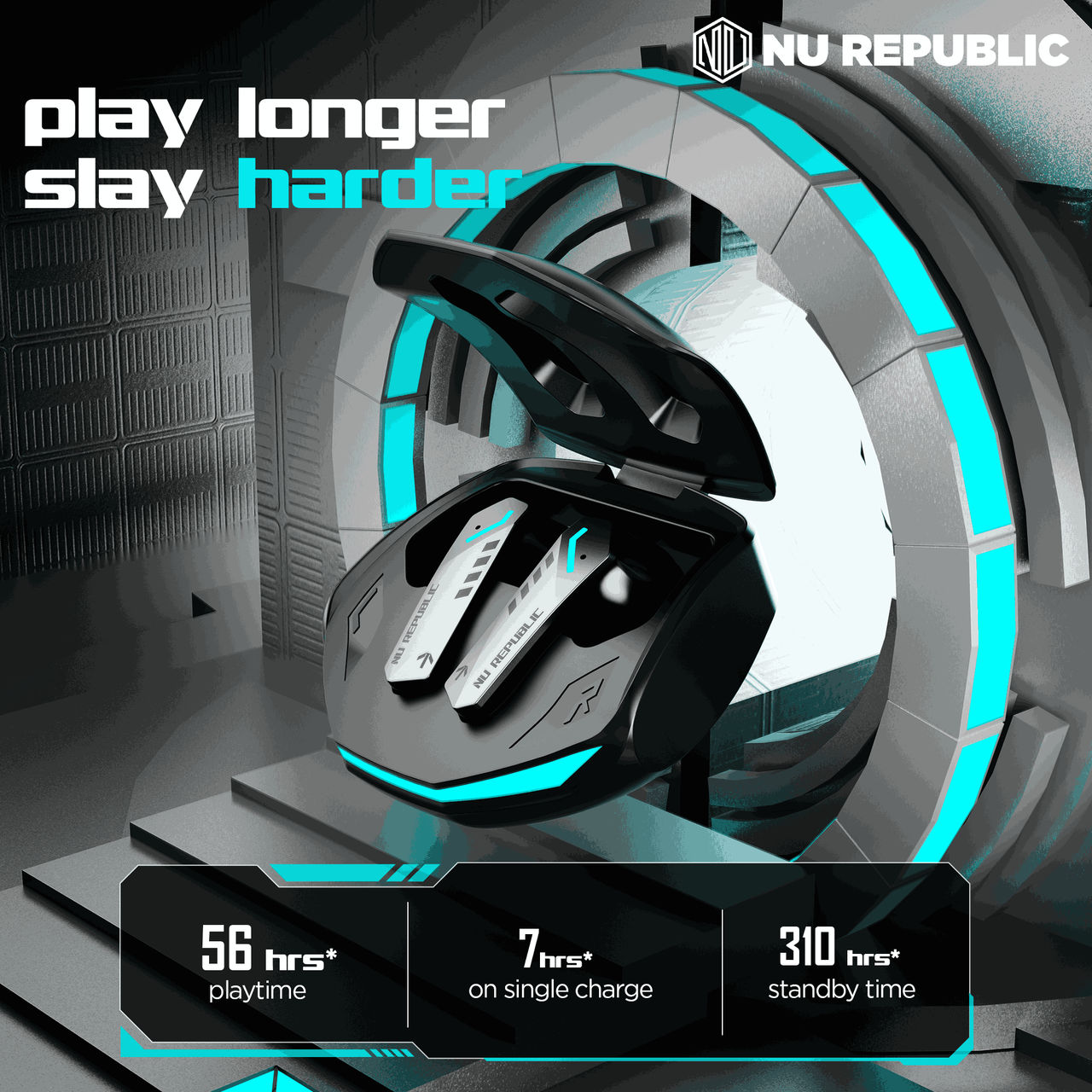 Nu Republic Cyberstud X8 TWS Earbuds (Silver)