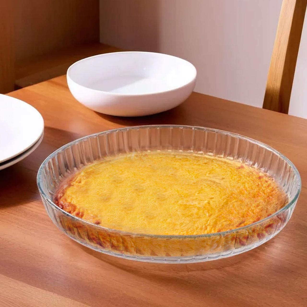Umai 1600 Ml Borosilicate Glass Baking Tray | Transparent Microwave Oven Safe Utensils Serving Tray