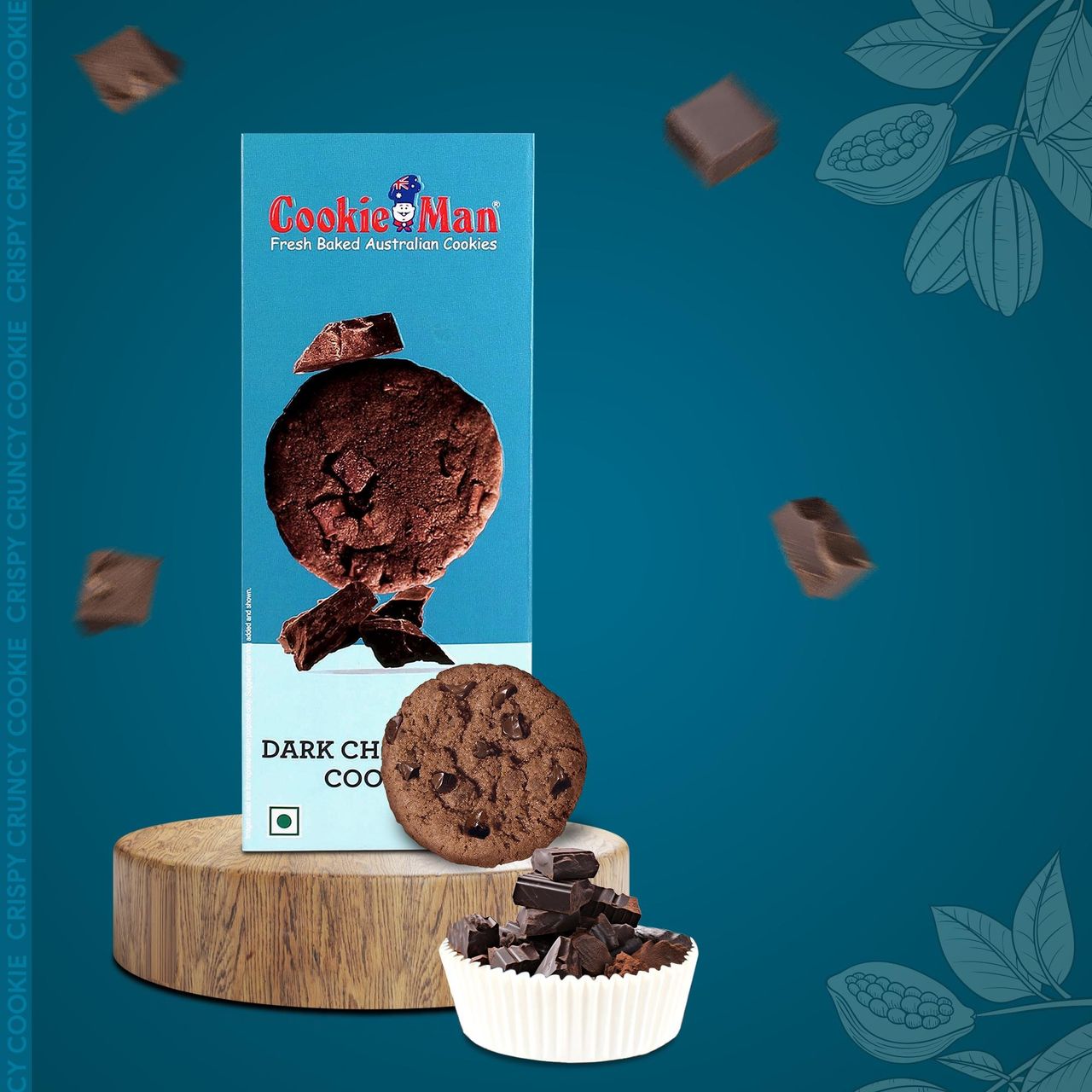 CookieMan Dark Chocolate Flavoured Biscuits