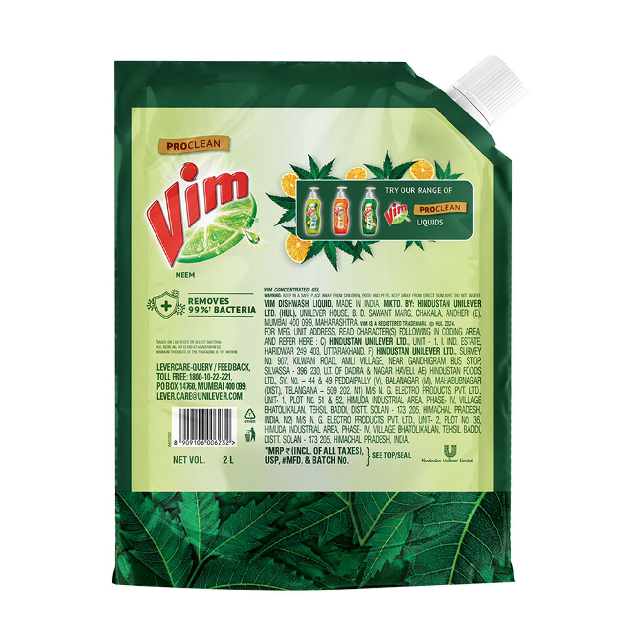 Vim Dishwash Anti Bac Liquid|| Neem 2 l Combo