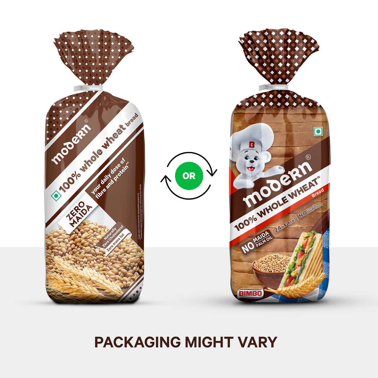 Hershey'S Cocoa + Almond Spread (350g) & Modern 100% Whole Wheat Bread (Zero Maida, No Trans Fat) (400g) Combo