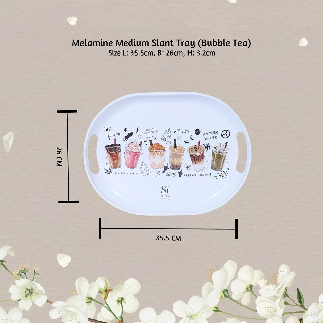 Stehlen Melamine Slant Tray Medium - Bubble Tea