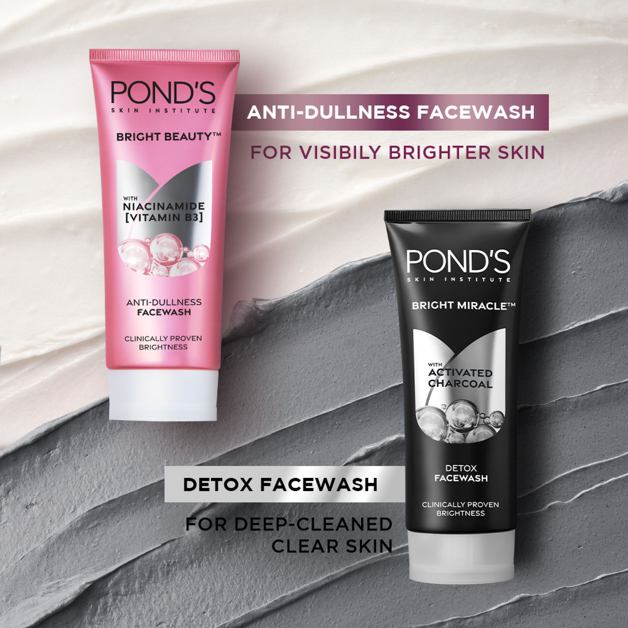 Pond's Bright Miracle Detox Facewash With 10X Power Of Charcoal