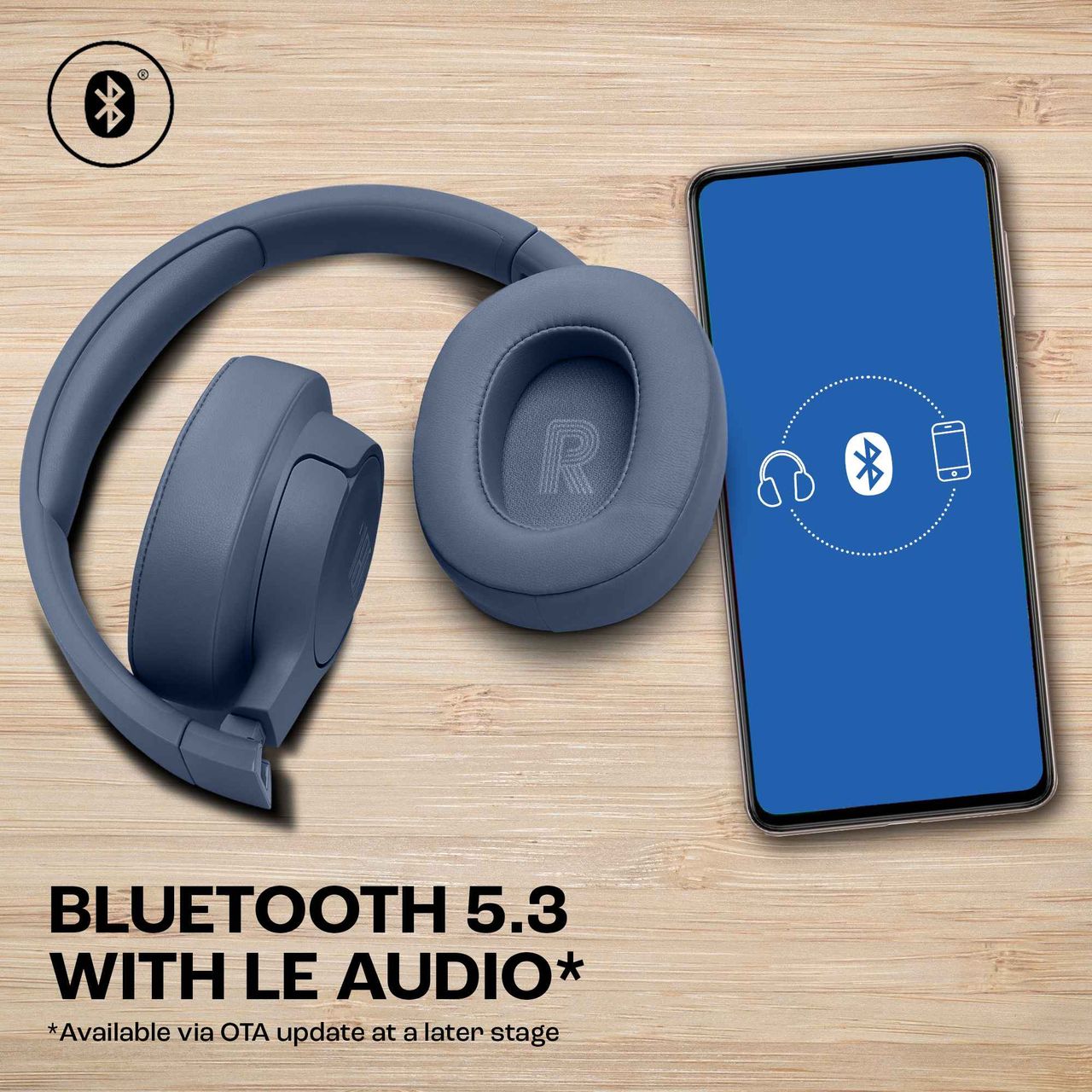 JBL Tune 770Nc Wireless Over Ear Anc Headphones With Mic (Blue)