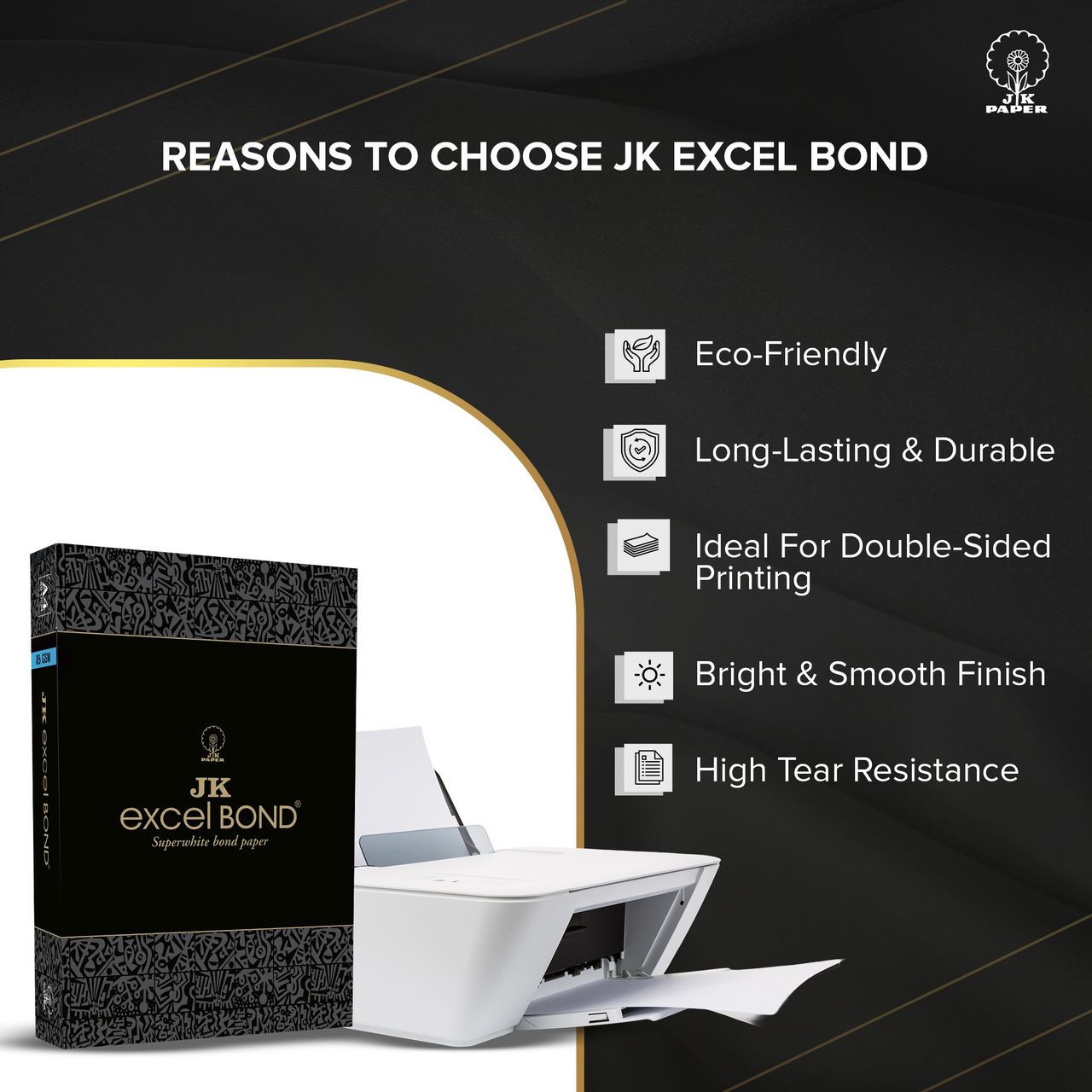 JK Paper Excel Bond - 85 GSM | A4 | 500 Sheets