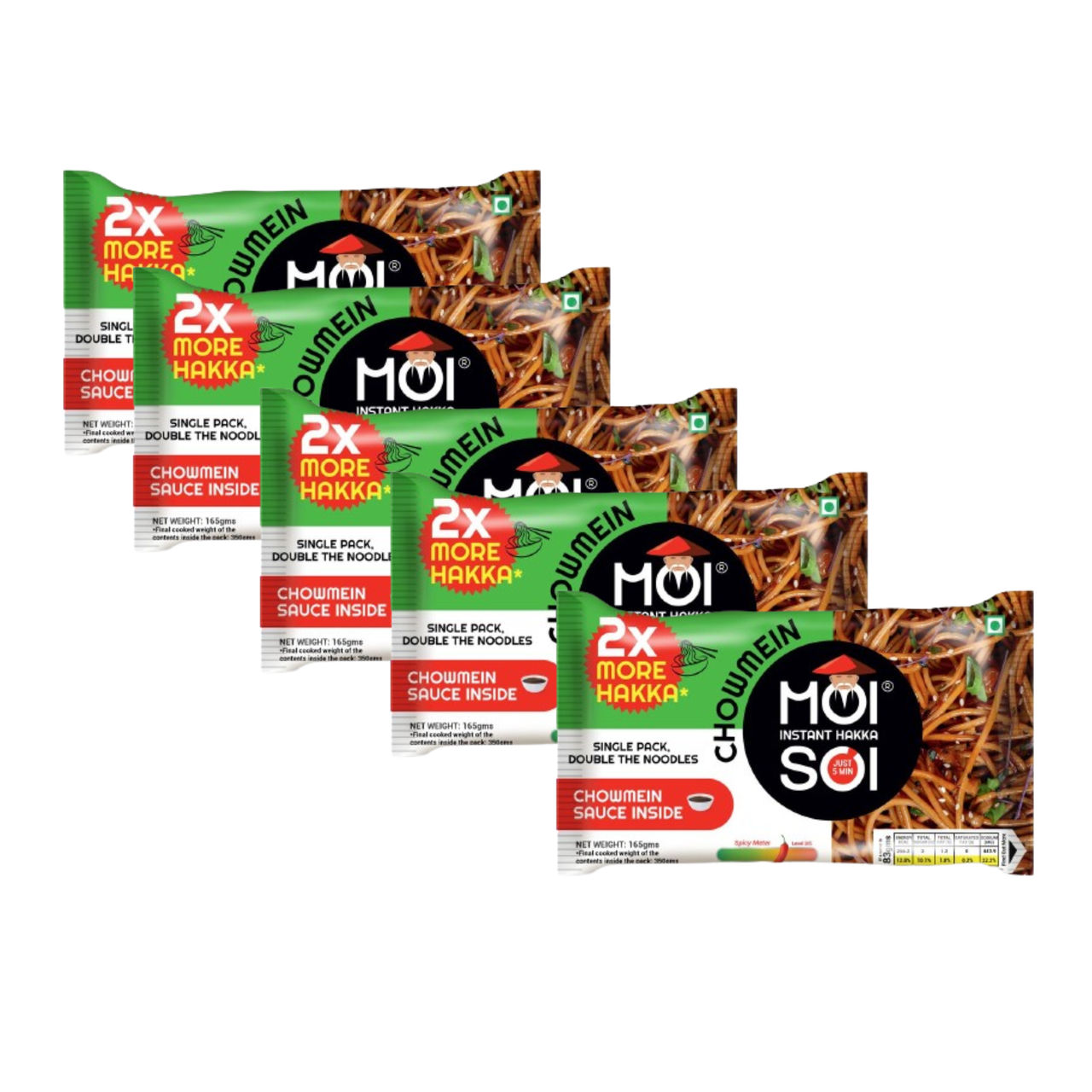 Moi Soi Instant Hakka Noodles | Tastemaker Inside | Chowmein| 165G | Street Style Hakka Noodles