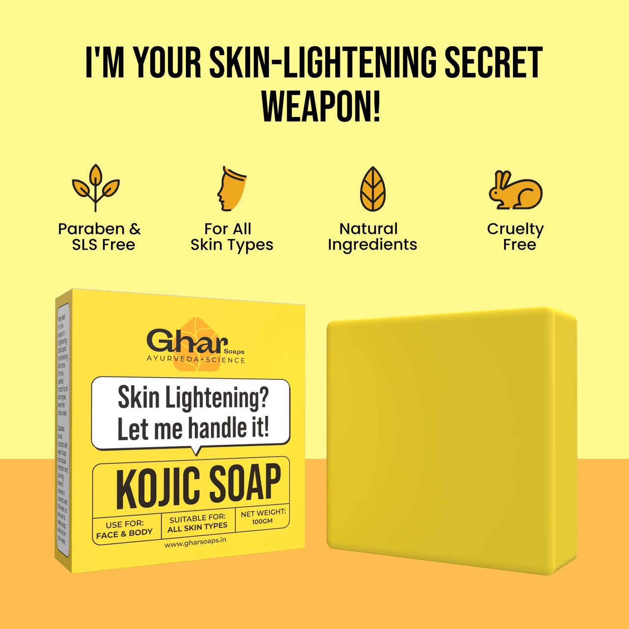 Gharsoaps Kojic Acid 2% Soap With Niacinamide Reduce Pigmentation For All Skin Types