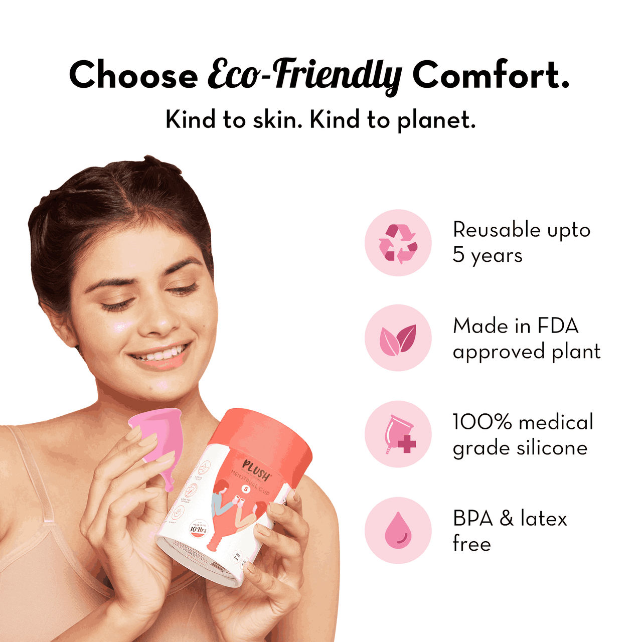 Plush Reusable Menstrual Cup-Small 100% Skin Friendly