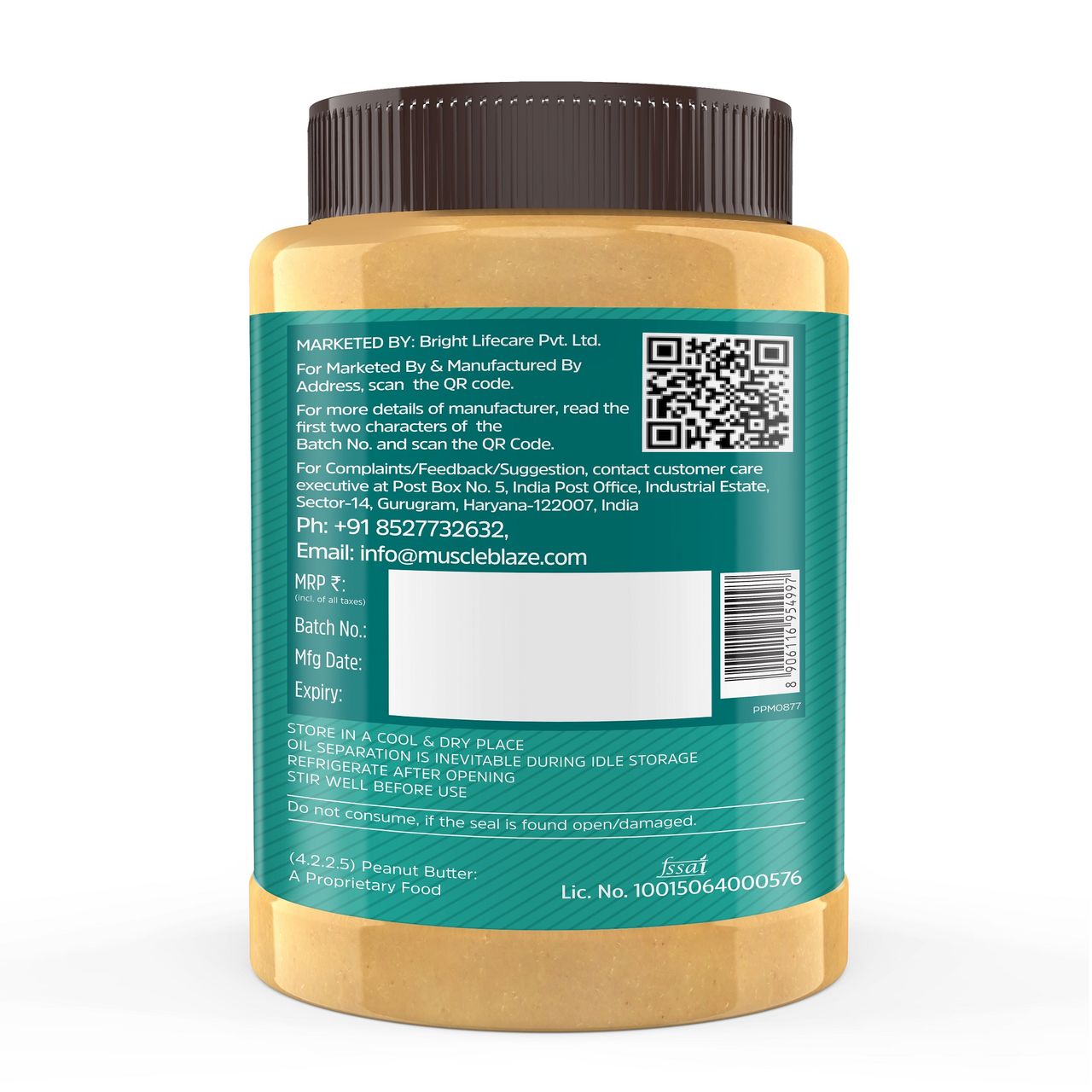 MuscleBlaze Classic Peanut Butter with Omega 3 & 6 (Crunchy) 1 kg Combo