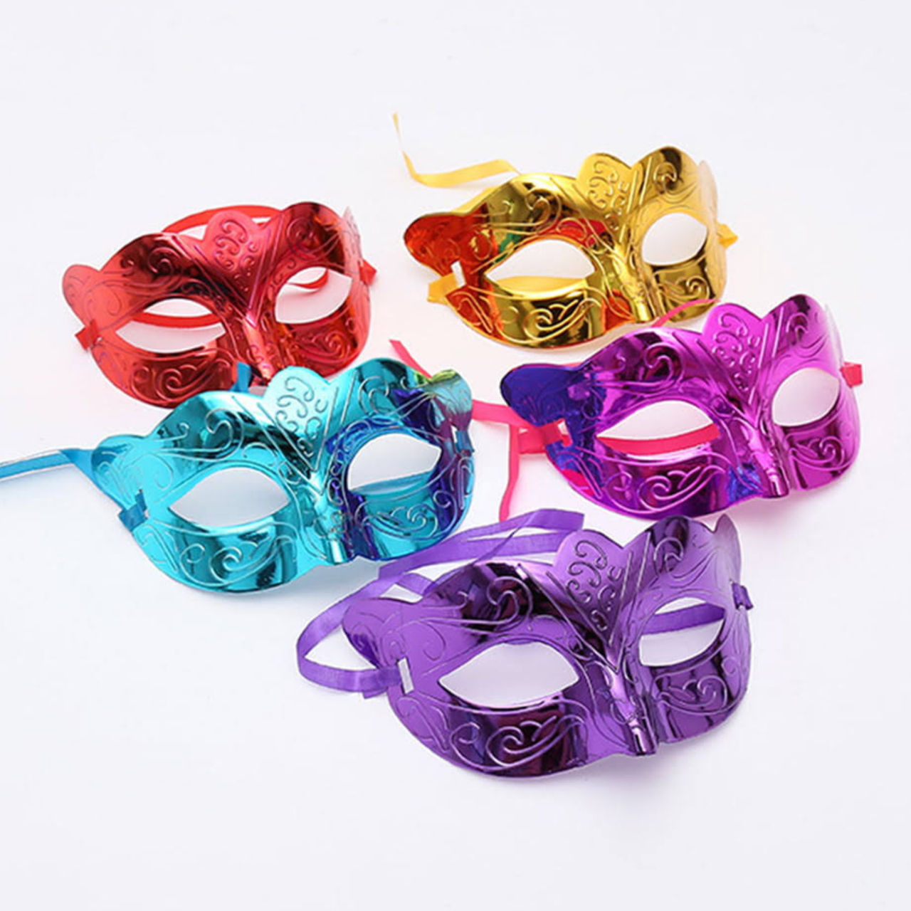 Metallic Eye Mask For Party - Assorted Color & Design