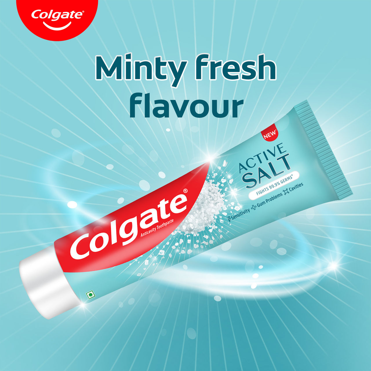 Colgate Active Salt Toothpaste, Germ Fighting Toothpaste for Healthy Gums and Teeth (Saver Pack)