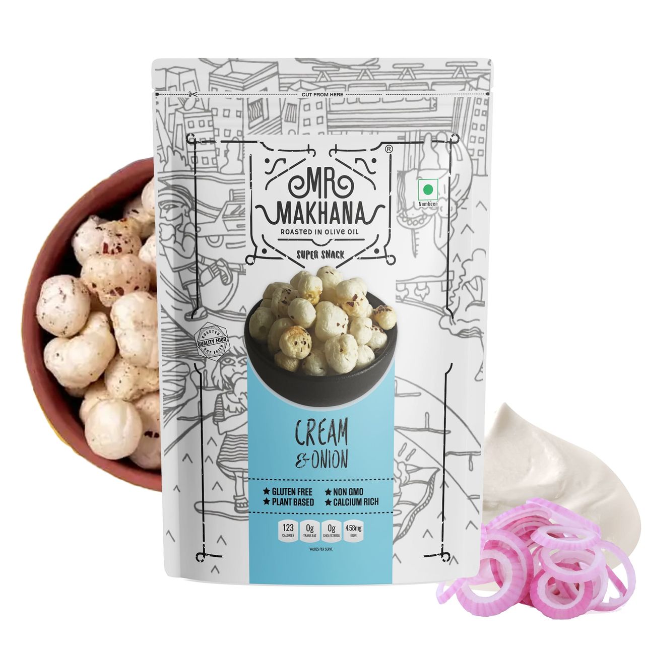 Mr Makhana Cream And Onion 55 g Combo