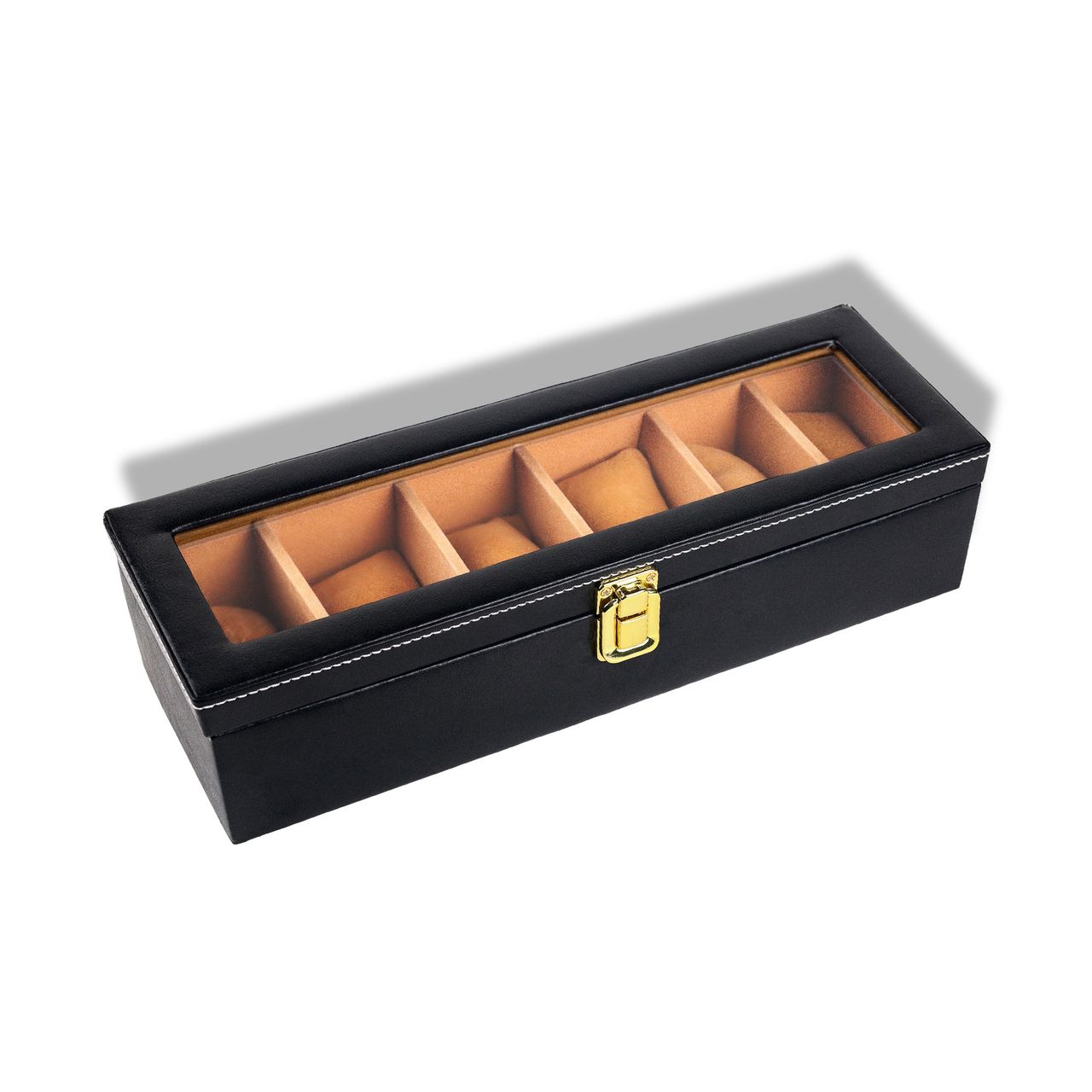 Birch & Co. Unisex Re-engineered Wood and Vegan Leather Rectangular Watch Box | Black