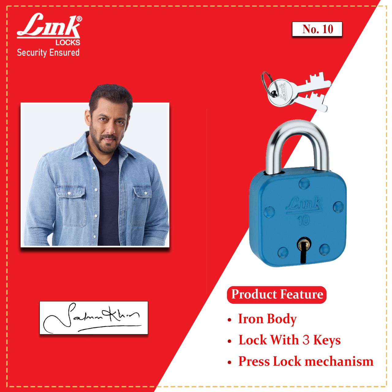 Link Color Lock 41 MM With 2 Keys