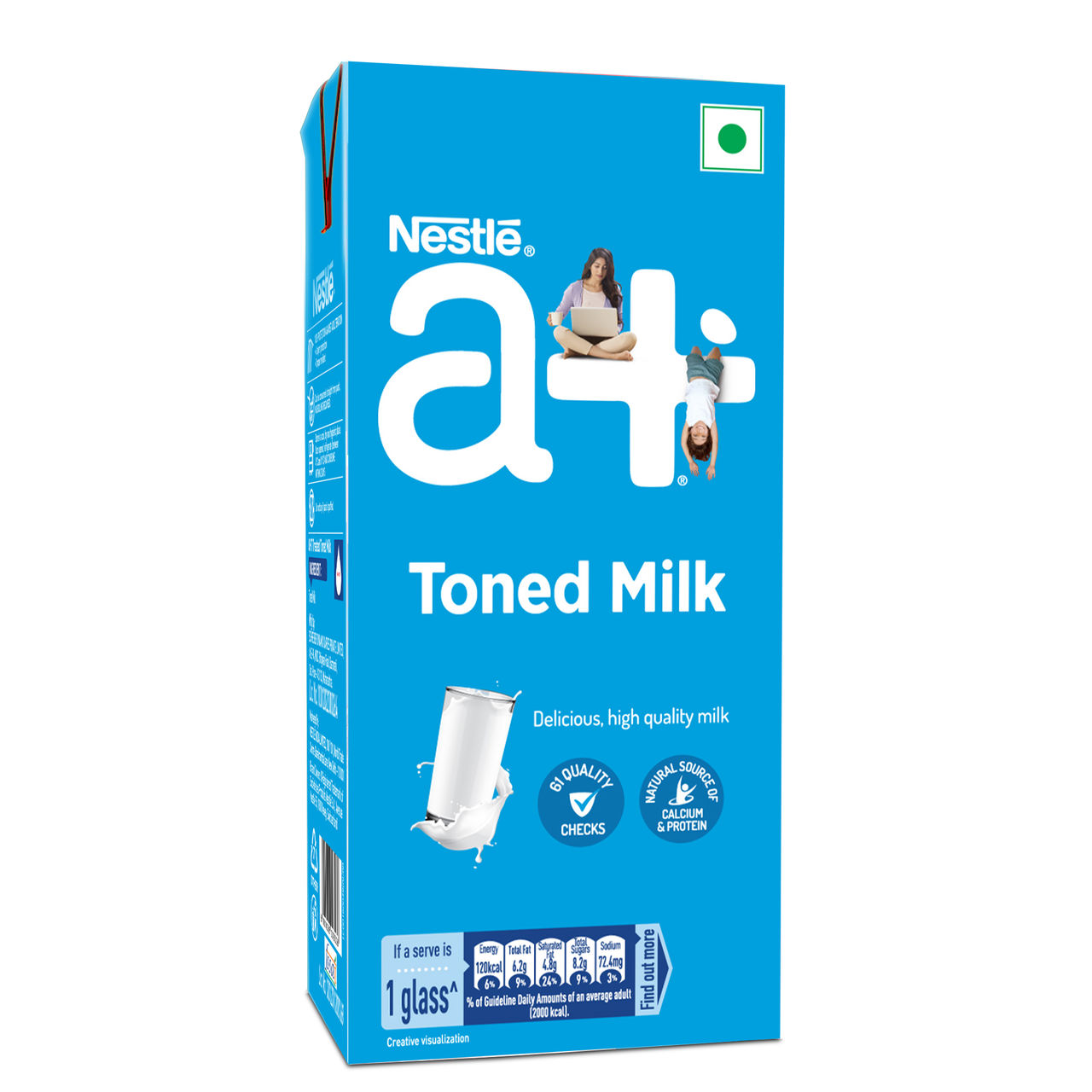 Nestle A+ Toned Milk (Tetra Pack) 1 l Combo