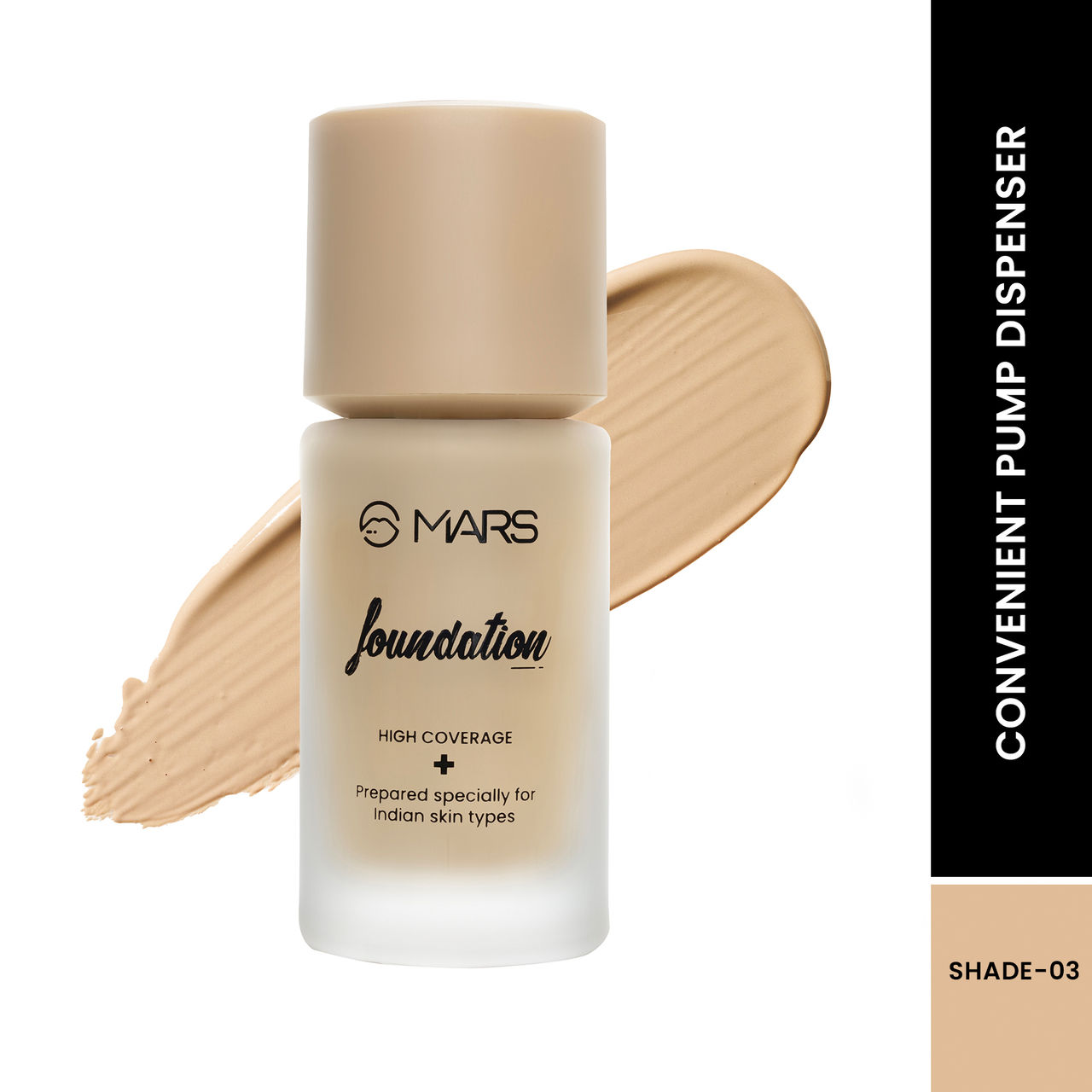MARS Cosmetics High Coverage Liquid Foundation (Shade-03)