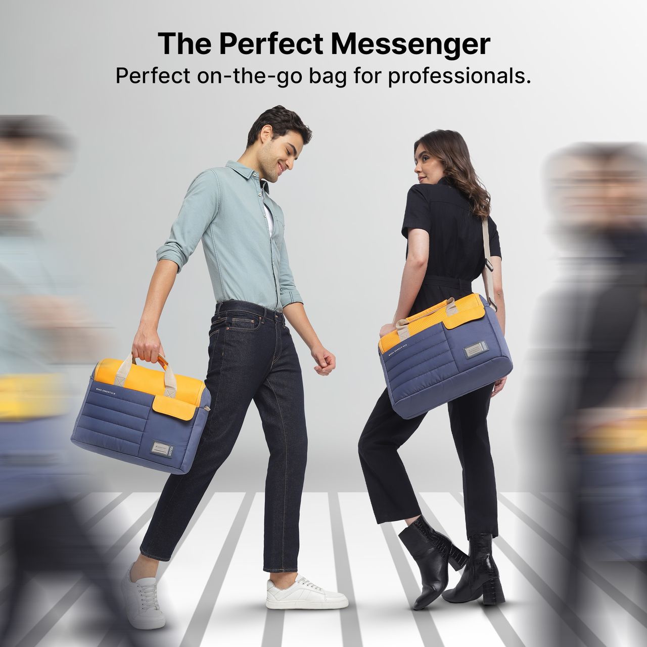 Uppercase Unisex Solid Polyester 15 L Top Handle Messenger Bag | Blue - Free Size