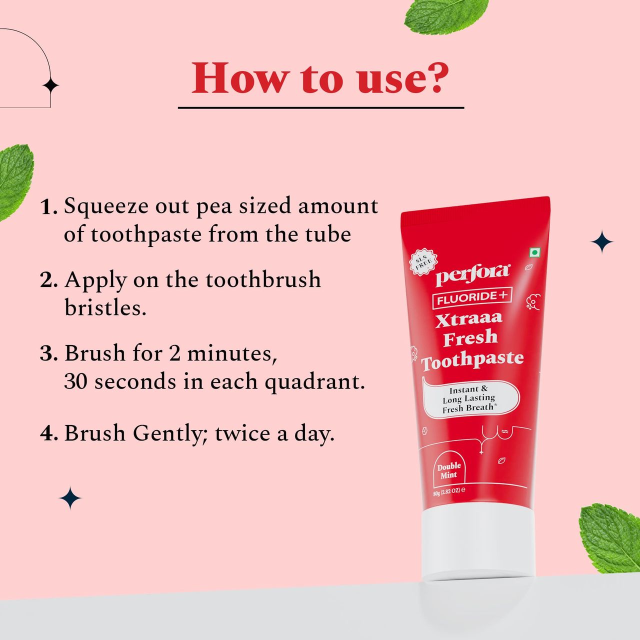 Perfora Xtraaa Fresh Toothpaste - For Fresh Breath - Double Mint
