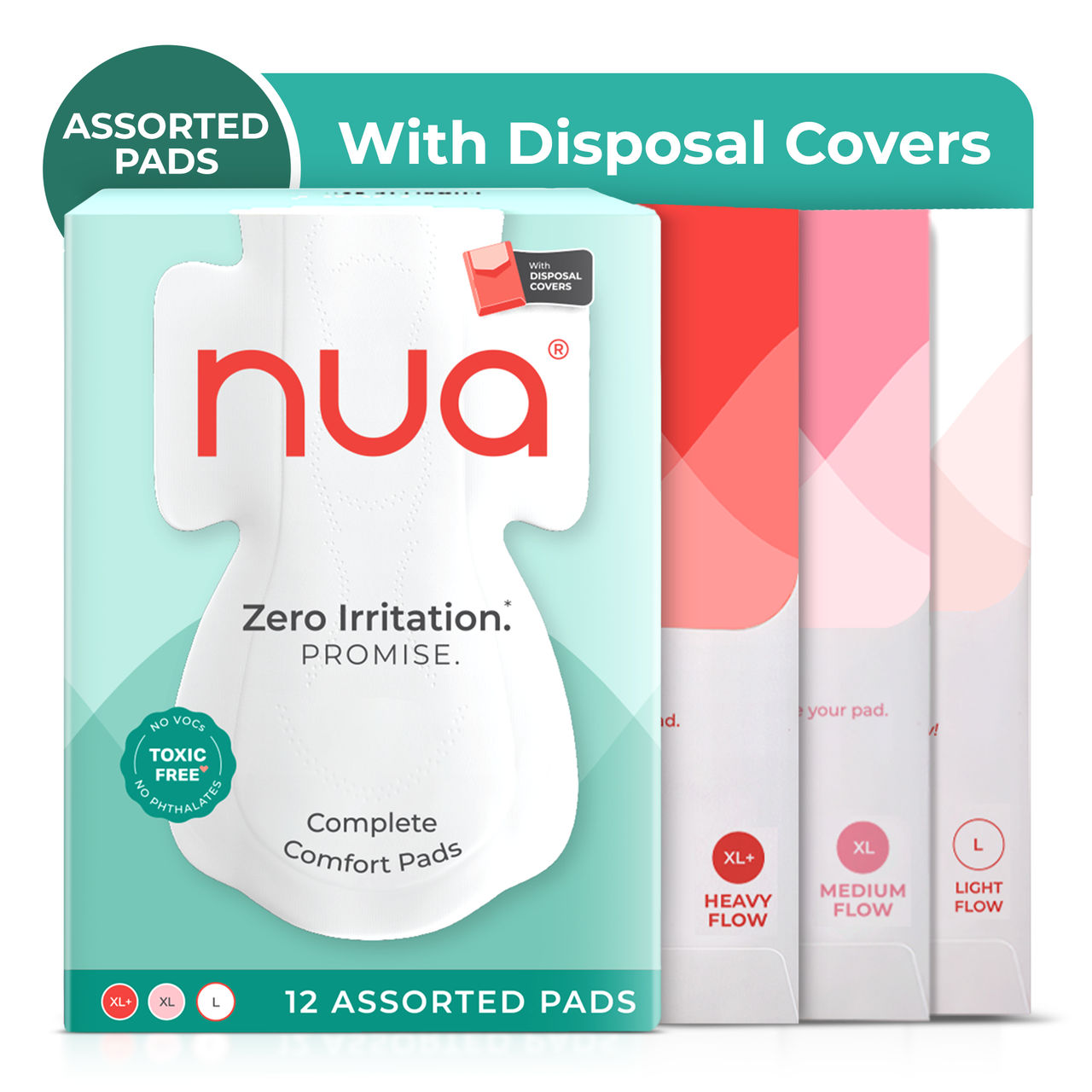 Nua Period Hygiene Combo - 3XL+, 5XL, 4L Pads & Intimate Wash