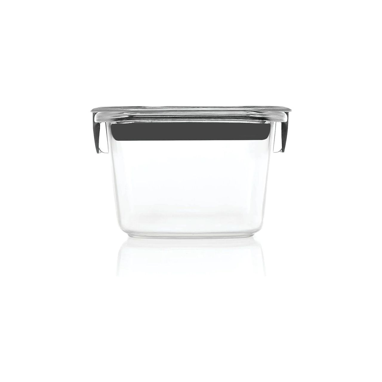 Tex-Ro Airtight Stackable Plastic Black Lock Container For Fridge Organizer Storage Box - Set Of 4
