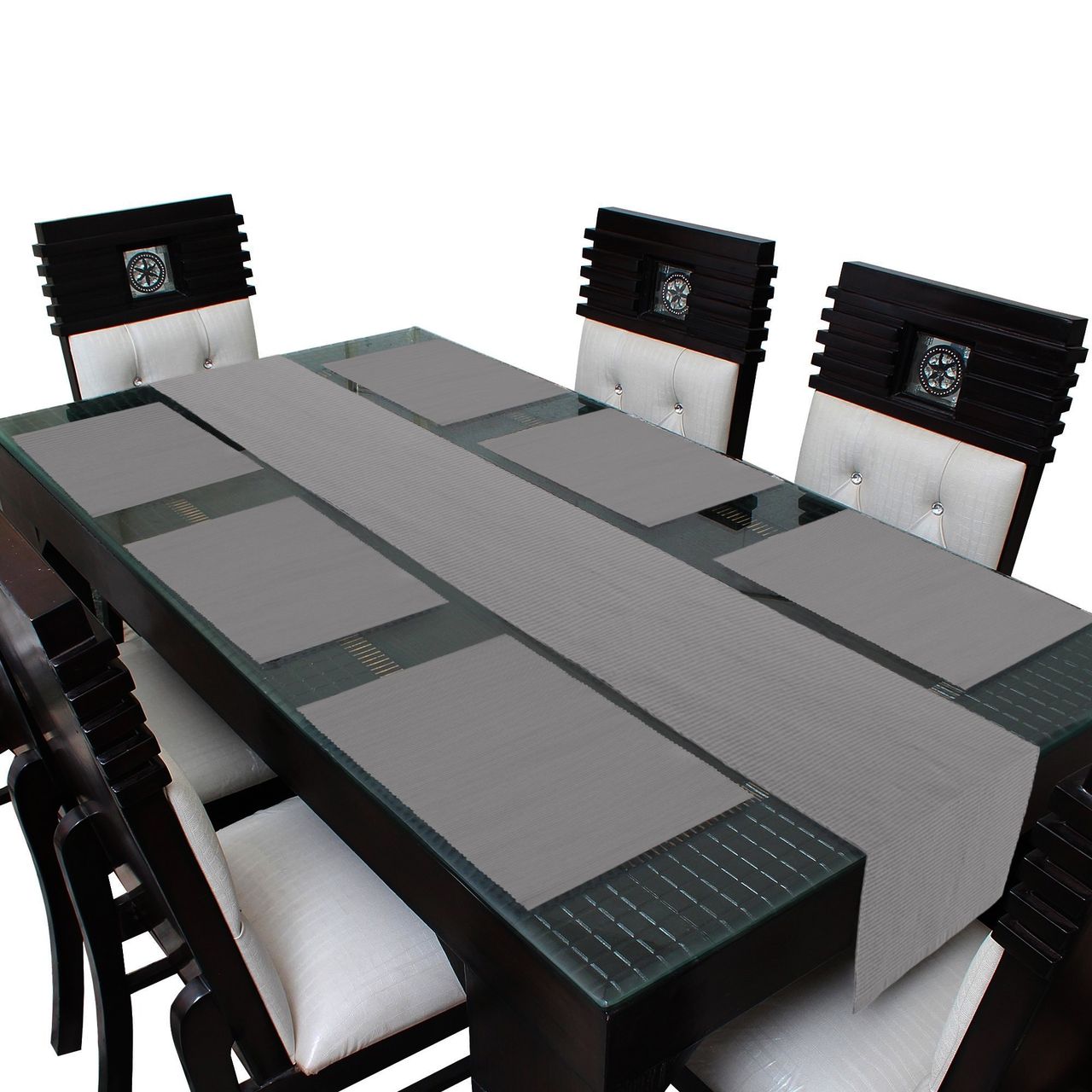 Lushomes Table Mat and Table Runner Set - Grey | 13 x 71 inch