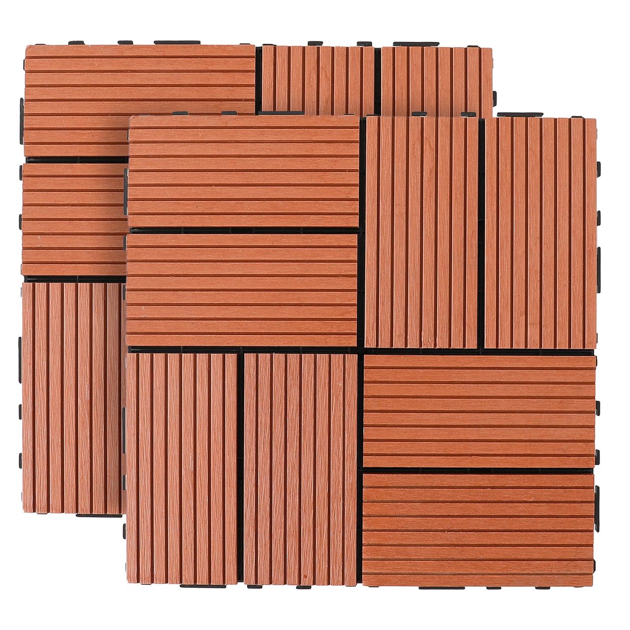 Cheston Pebble Floor Design Interlocking Tiles Pack of 2 | 12 Inch x12 Inch - Deck Tiles