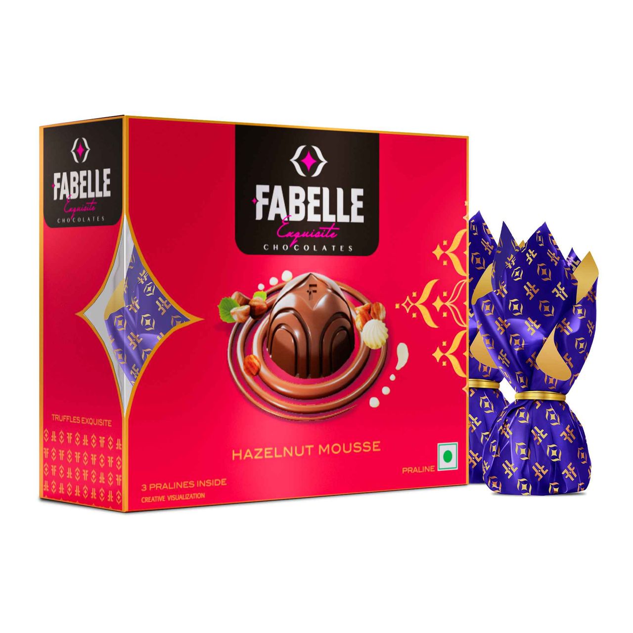 Fabelle Hazelnut Handcrafted Chocolate Truffles Inspired by Classic Desserts, Assorted Luxury Chocolates Gift Pack 34.5 g Combo