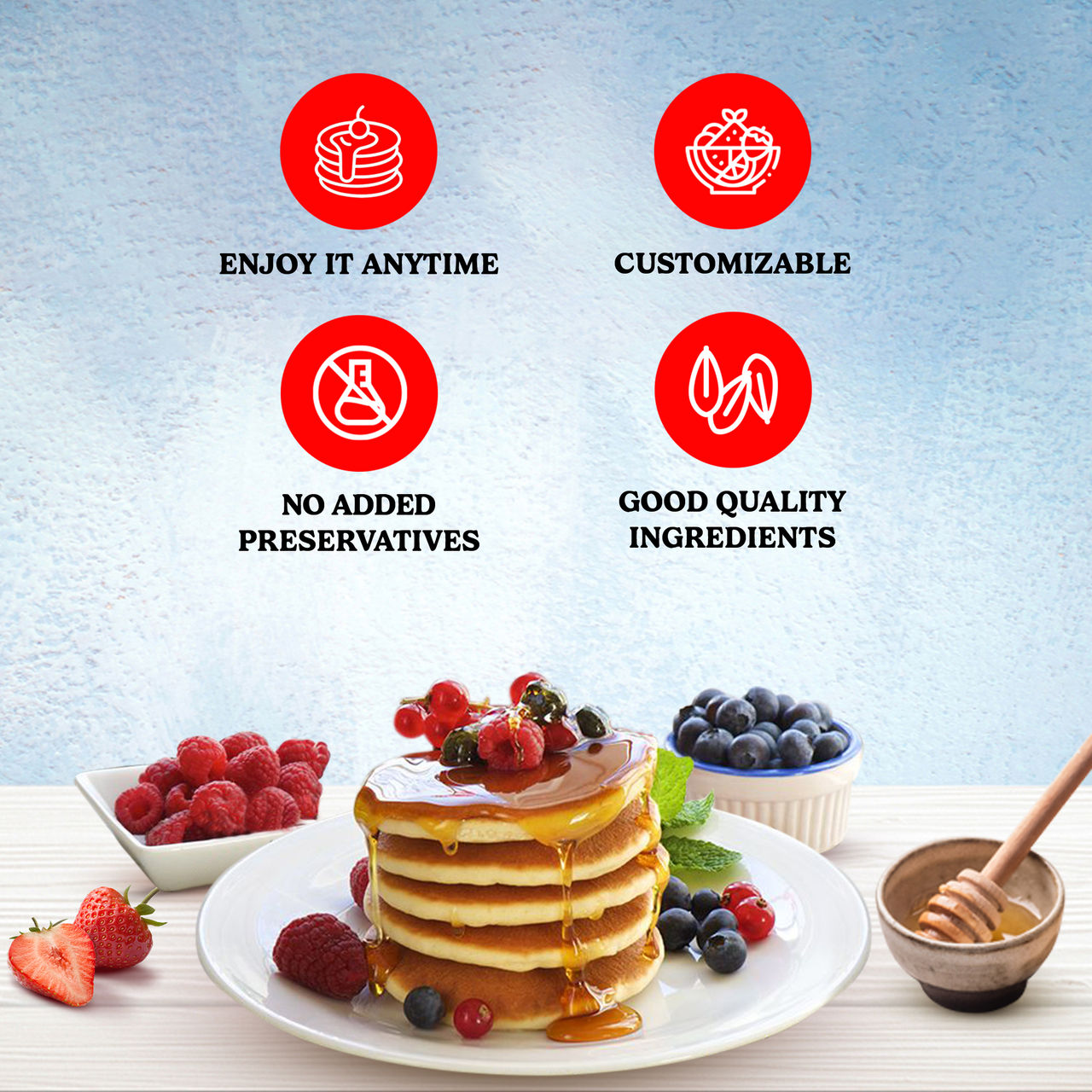 Betty Crocker Pancake Mix Original(250gms) & Hershey'S Chocolate Syrup(200gms) Combo