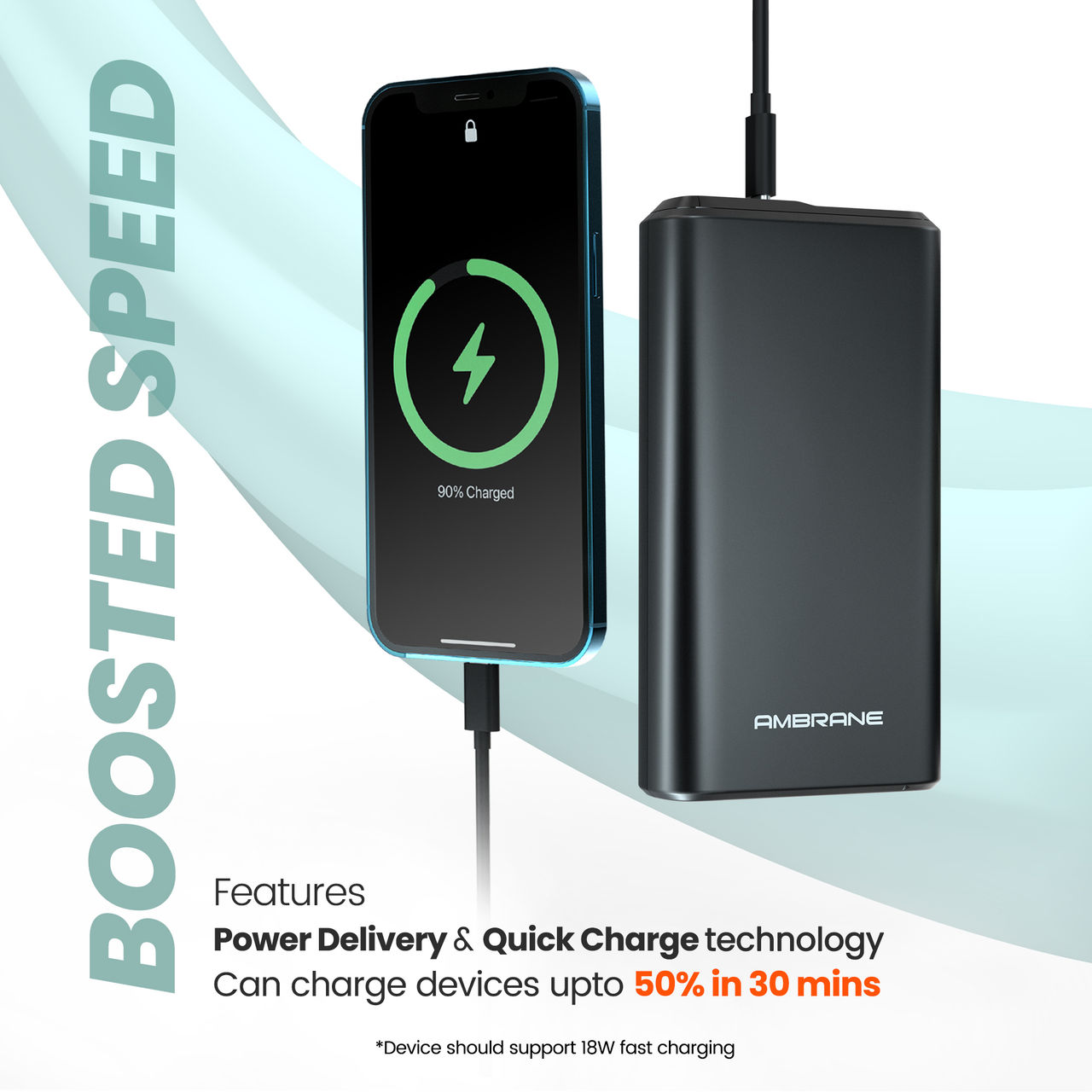 Ambrane 20000Mah Power Bank With 20W Fast Charging Triple Output Power Delivery Multi-Layer Protection Li-Polymer + Type C Cable (Stylo-20K Black)
