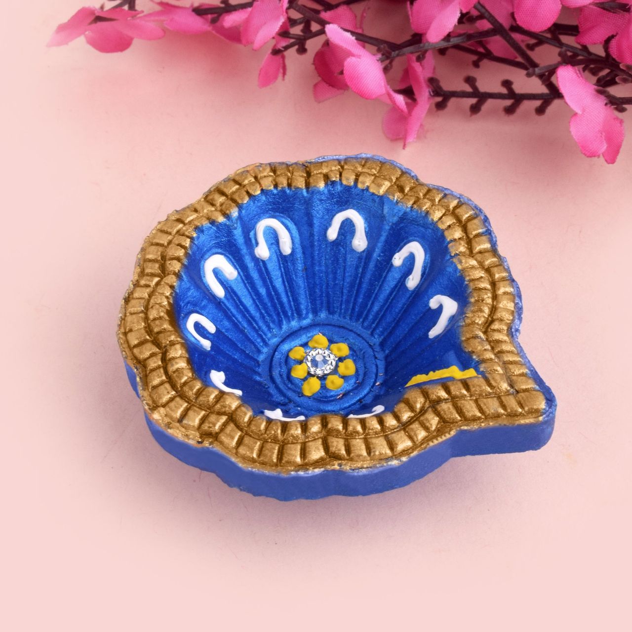 Satvik Designer Multicolor Clay Diya