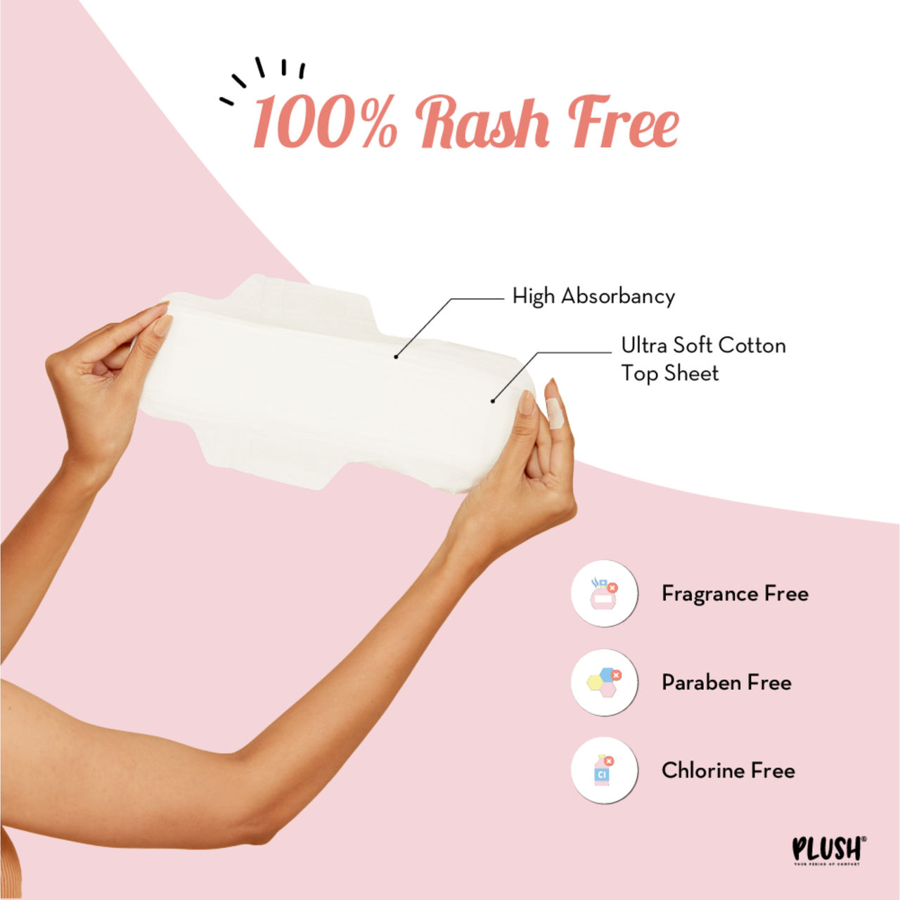 Plush Ultra Thin Sanitary Pads - 16L + 14XL 30 pc Combo