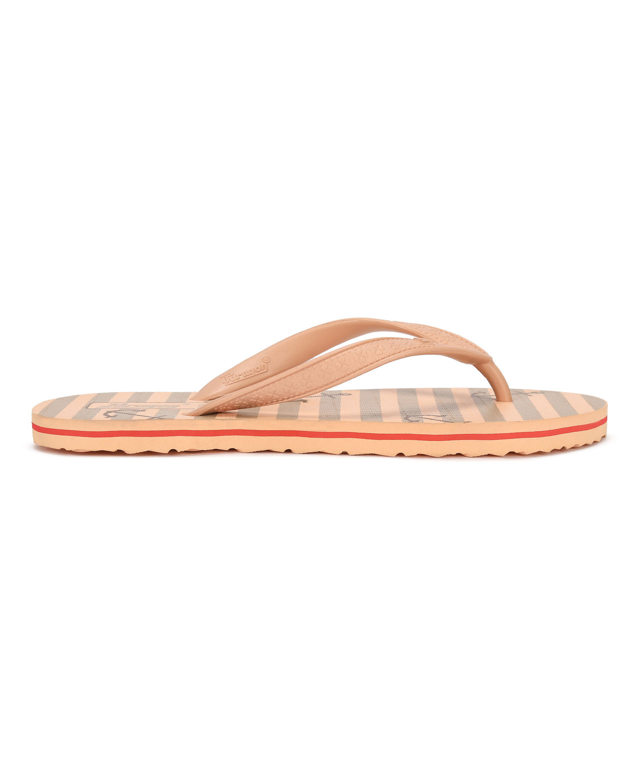 Paragon Flip Flops For Women With Printed Soft Sole And Sturdy V-Straps - Peach - 7
