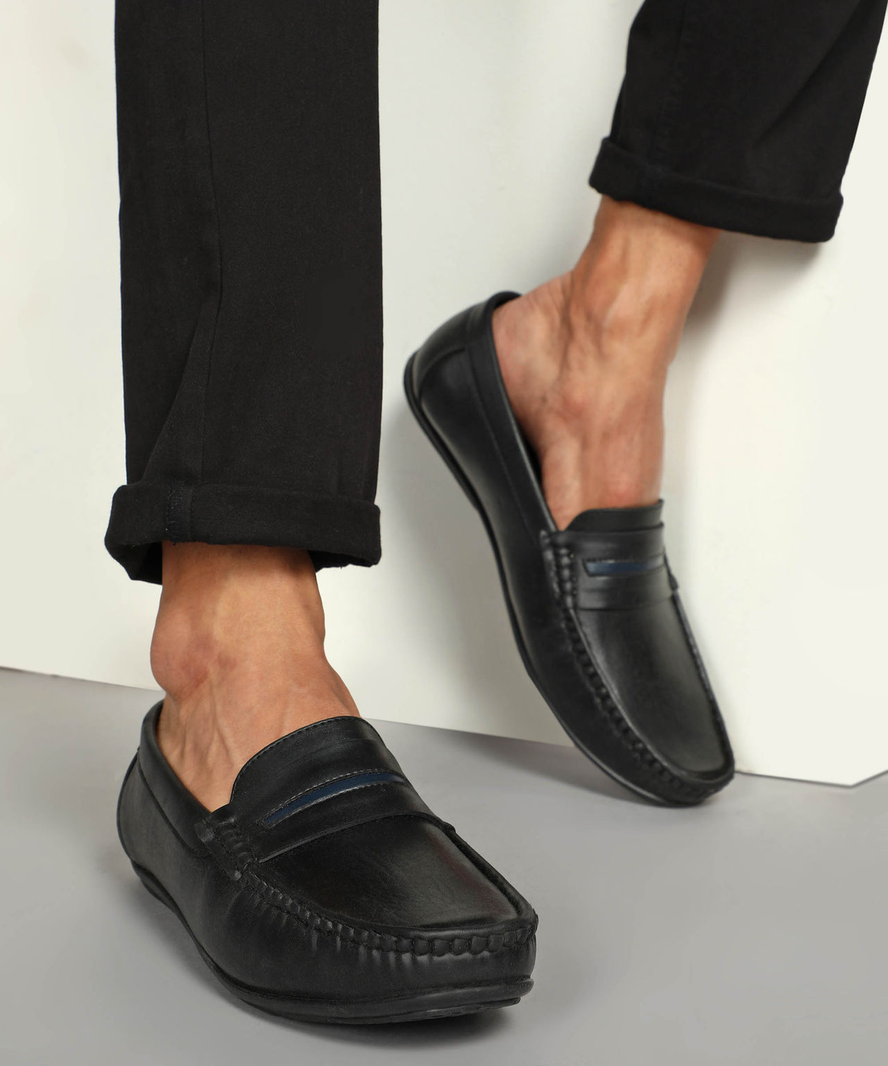 Paragon Men's K11238G Stylish Comfortable Daily Occassional Formal Office Lofar Shoes Black - 10