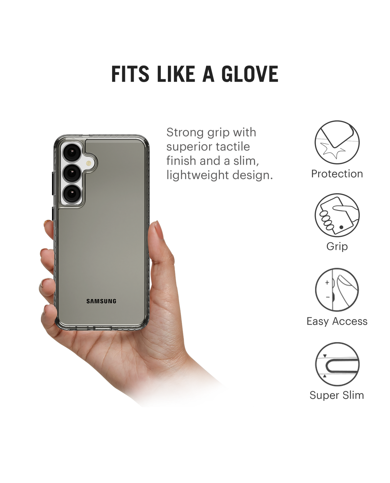 DailyObjects Stride 2.0 Clear Case Cover for Samsung Galaxy S24