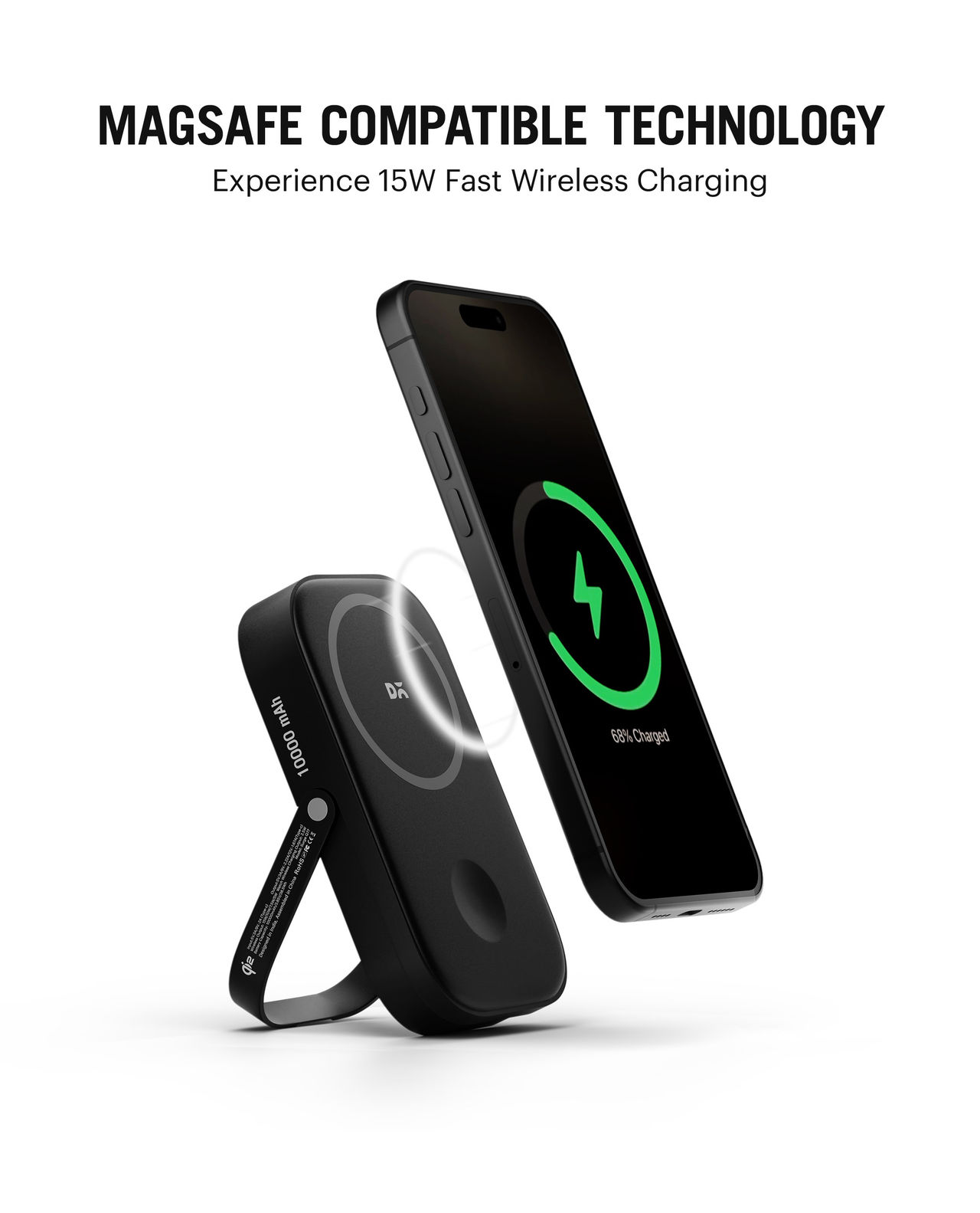 Dailyobjects Loop Qi2 | Certified Magsafe | Compatible Aluminium Power Bank 10000 mAh | Black