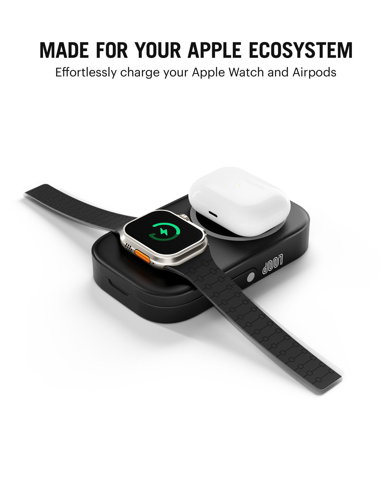 Dailyobjects Loop Qi2 | Certified Magsafe | Compatible Aluminium Power Bank 10000 mAh | Black