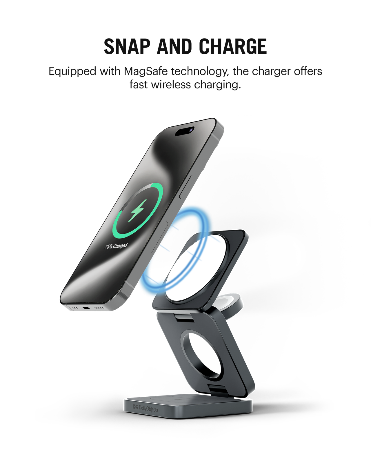 DailyObjects SURGE™ Max Foldaway 3-In-1 Magnetic MagSafe Wireless Charger