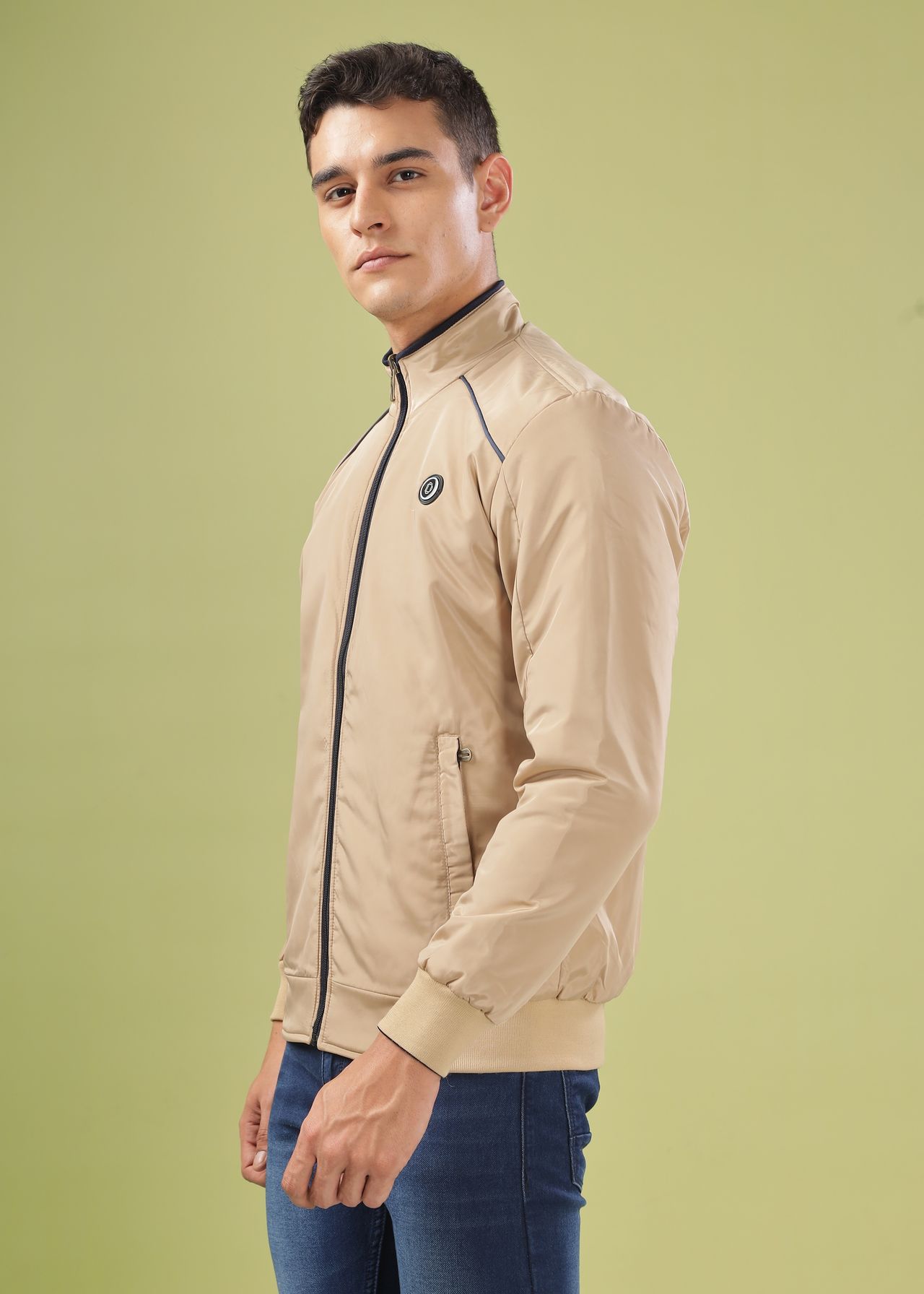 Dollar Jacket For Men - Casual Zipper Bomber For Winter | Mamwj 903 | Beige | XL
