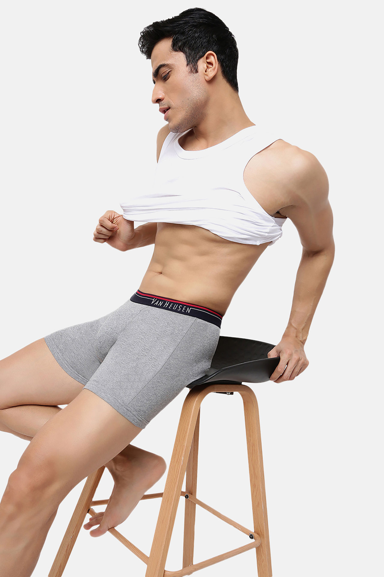 Van Heusen Men Pack Of 2 Anti Bacterial & Colour Fresh Boxer Briefs |Pure Black,Grey Mel-M