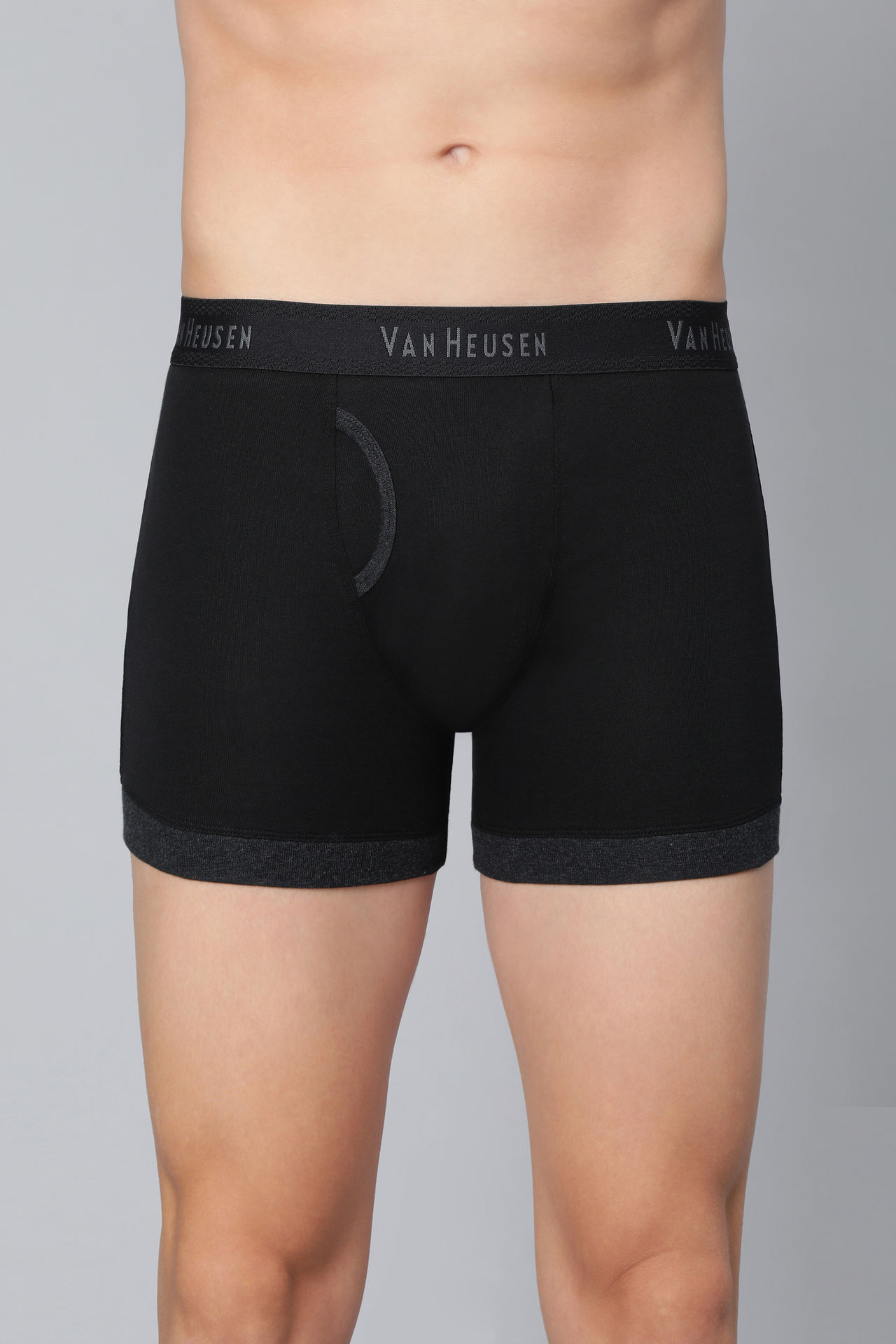 Van Heusen Men Pack Of 2 Anti Bacterial & Colour Fresh Trunks |Anthra Mel |Pure Black |L