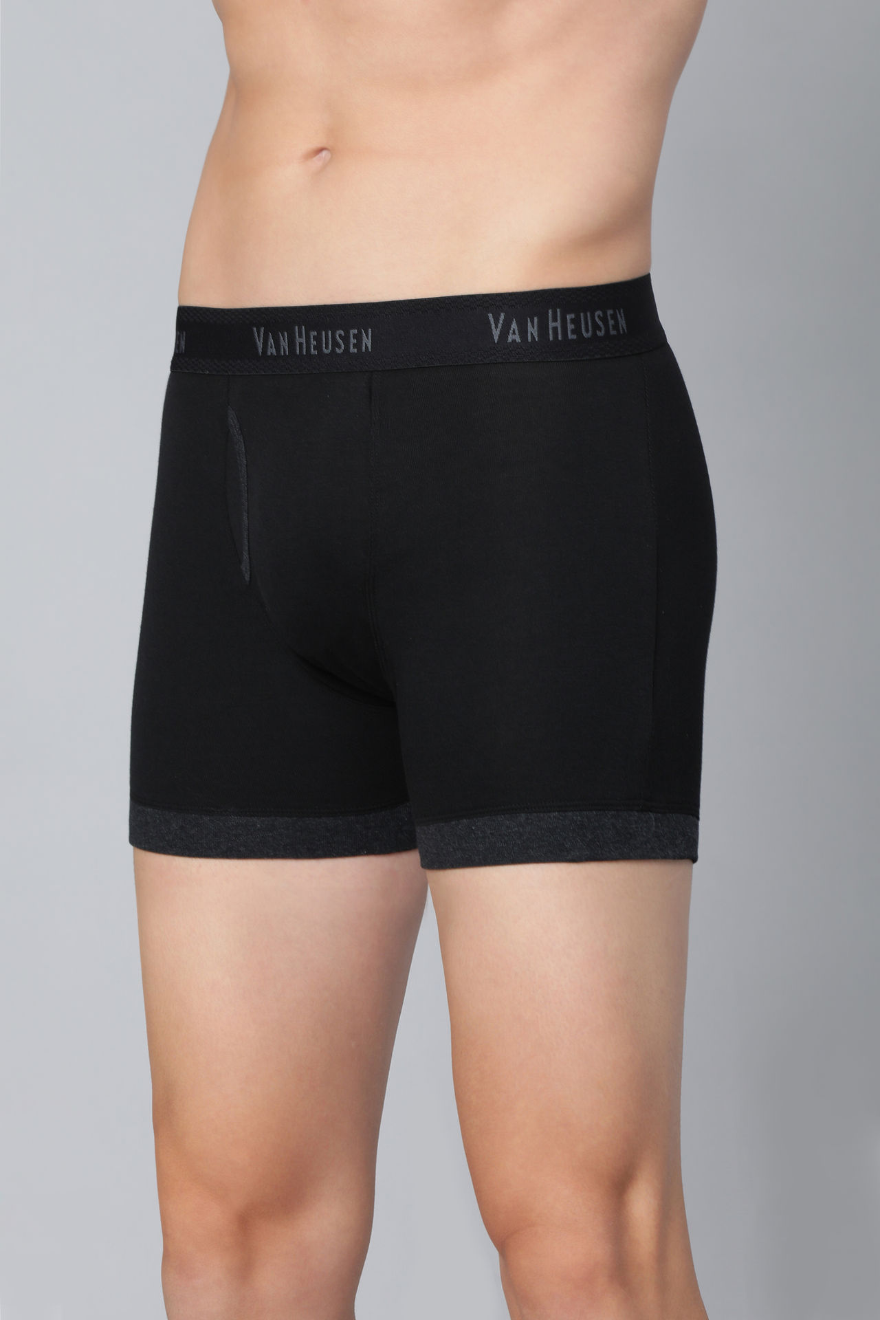 Van Heusen Men Pack Of 2 Anti Bacterial & Colour Fresh Trunks |Anthra Mel |Pure Black |L